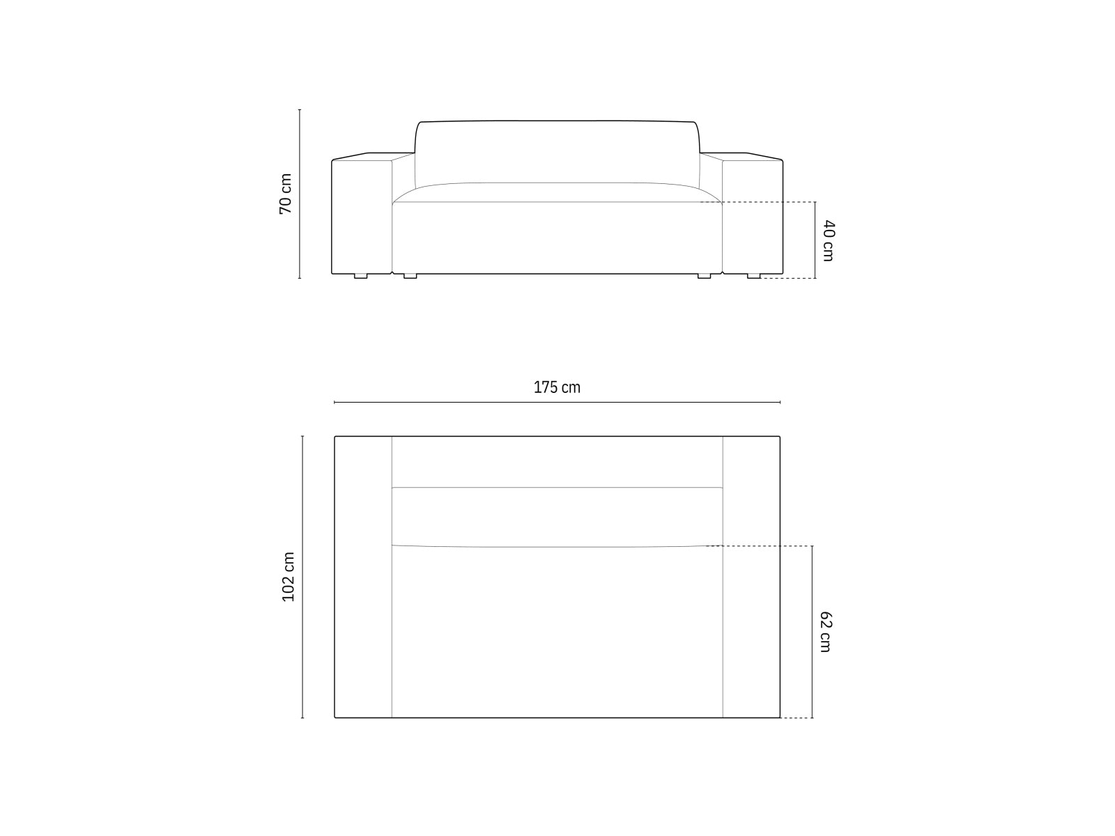 Arendal Sofa 2 Sitzer in Grey präsentiert im Onlineshop von KAQTU Design AG. 2er Sofa ist von Cosmopolitan Design
