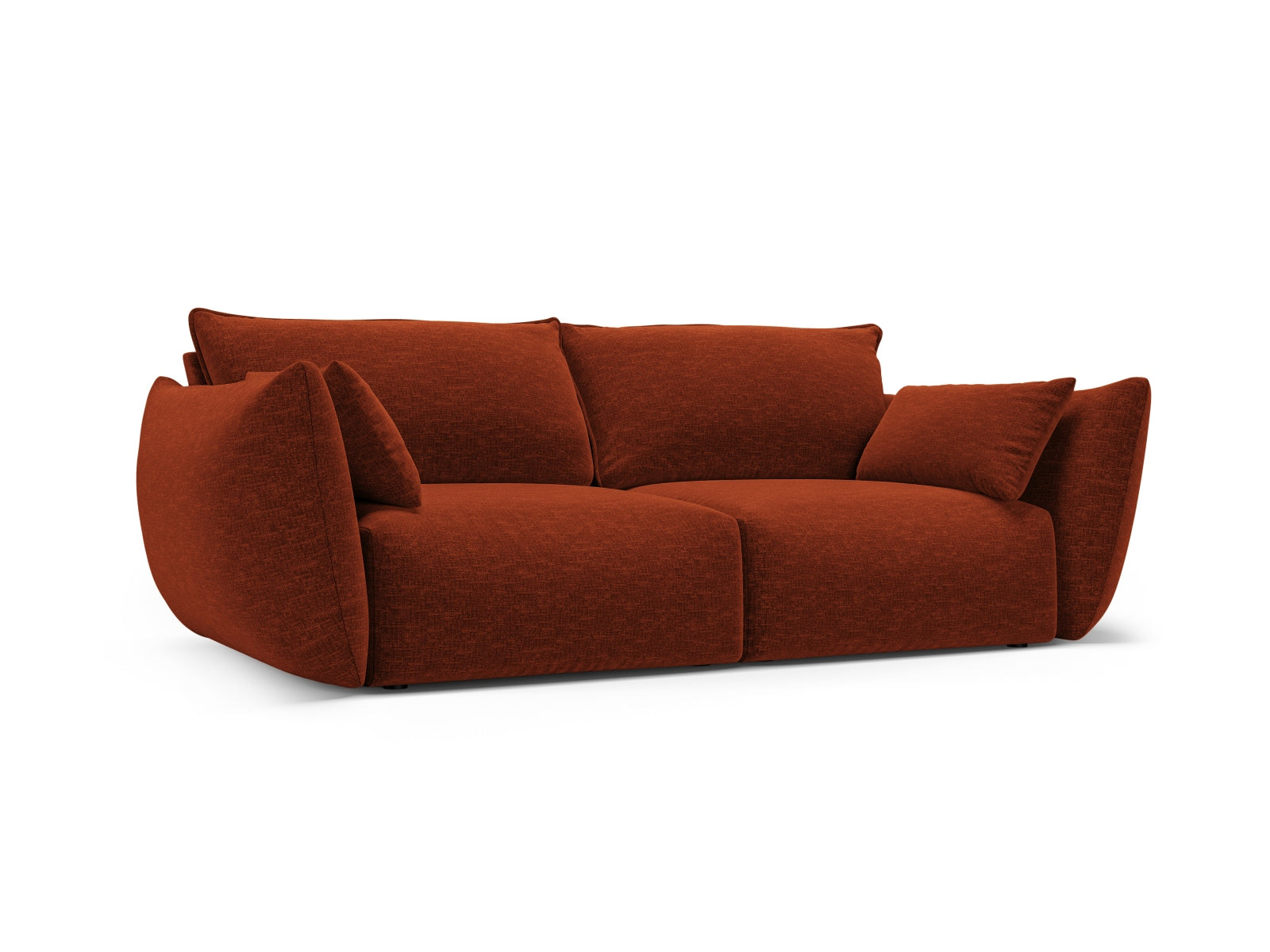 Elegantes 2-Sitzer Sofa Matera in warmem Terracotta, ideal für stilvolle Wohnräume, erhältlich bei KAQTU Design AG.