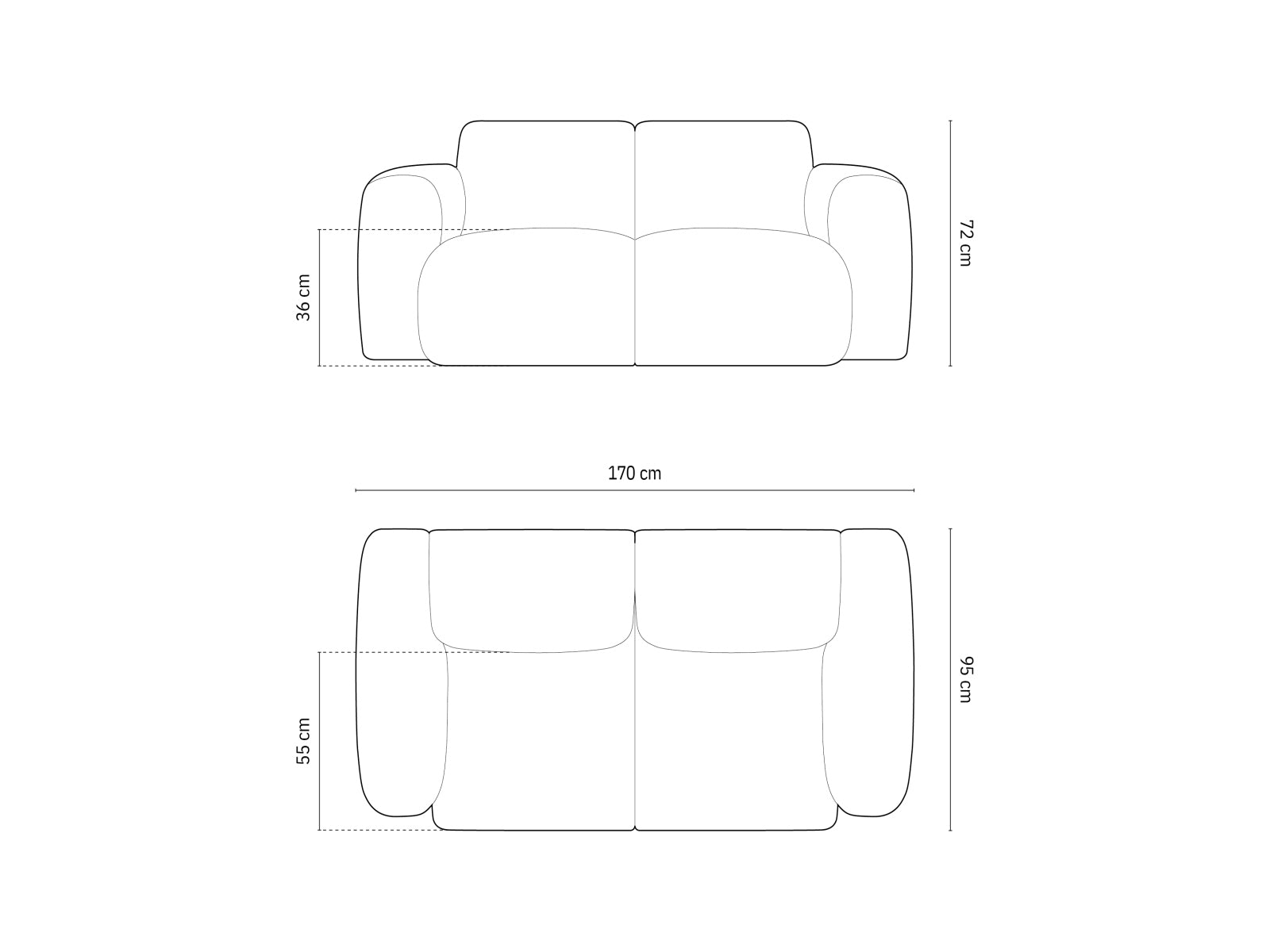 Nolio Sofa 2 Sitzer 95cm in Beige präsentiert im Onlineshop von KAQTU Design AG. 2er Sofa ist von Cosmopolitan Design