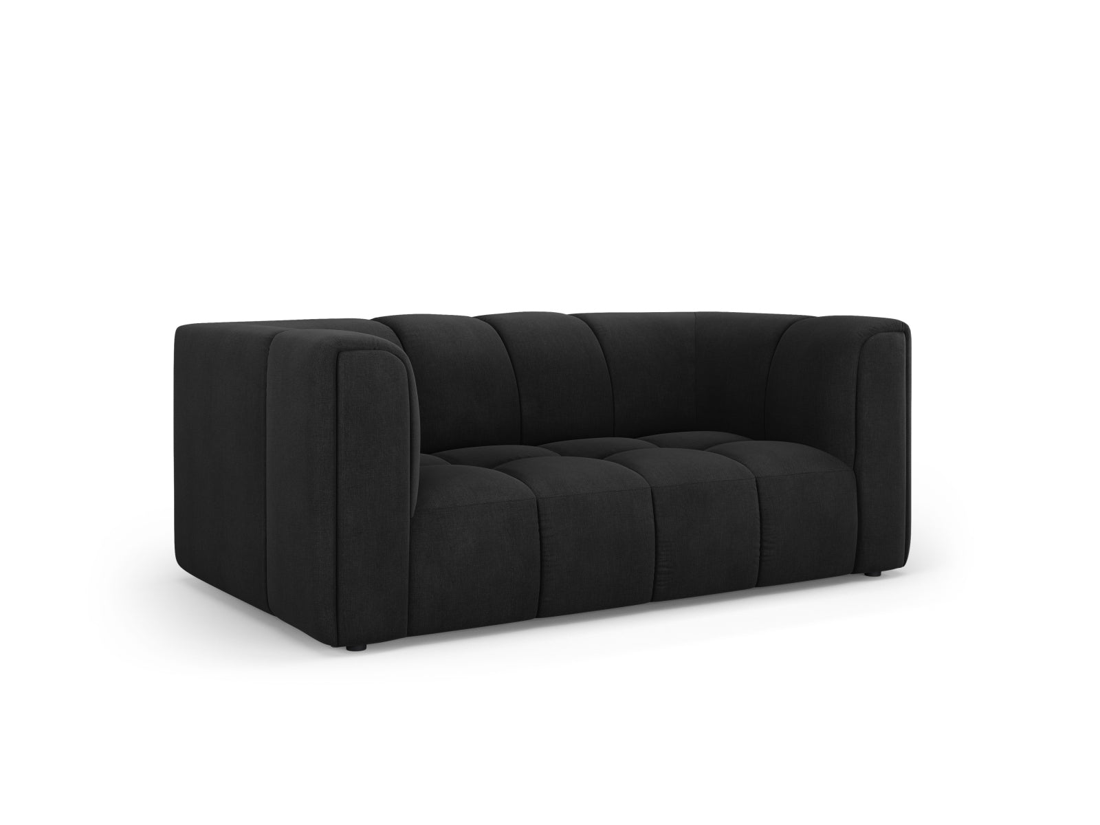 Elegantes 2-Sitzer Sofa Moritz in stilvollem Schwarz, ideal für moderne Wohnräume, erhältlich bei KAQTU Design AG.