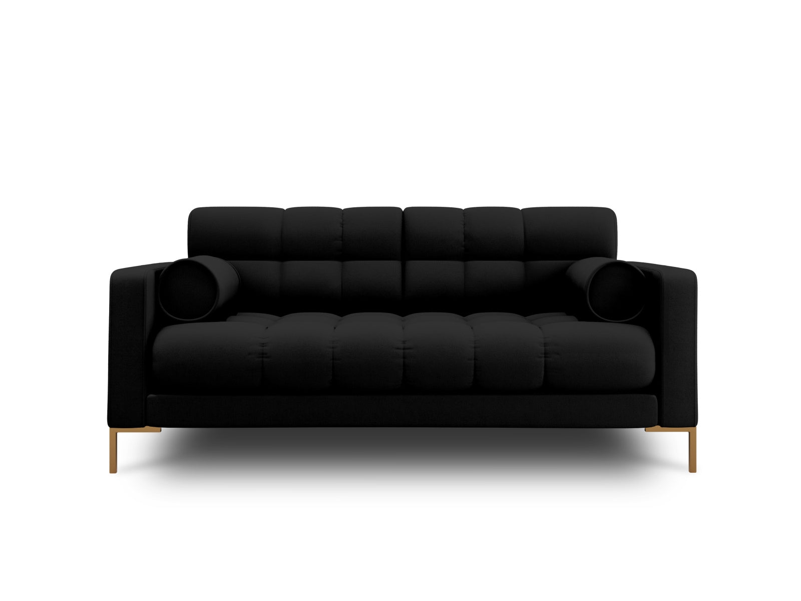 Elegantes 2-Sitzer Sofa Bali in leuchtendem Gelb-Bluvel, perfekt für gemütliche Abende und stilvolle Einrichtungsideen.