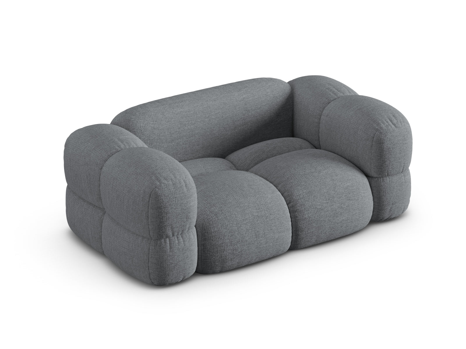 Elegantes Loretto 2-Sitzer Sofa in Grau, ideal für moderne Wohnräume, bietet Komfort und zeitgemäßes Design in einem ansprechenden Ambiente.