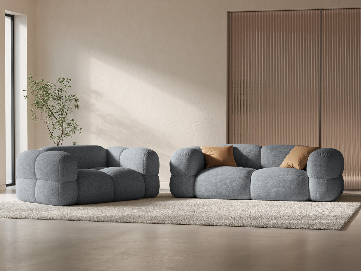 Loretto Sofa 2 Sitzer 100cm in Grey-Sorella präsentiert im Onlineshop von KAQTU Design AG. 2er Sofa ist von Cosmopolitan Design