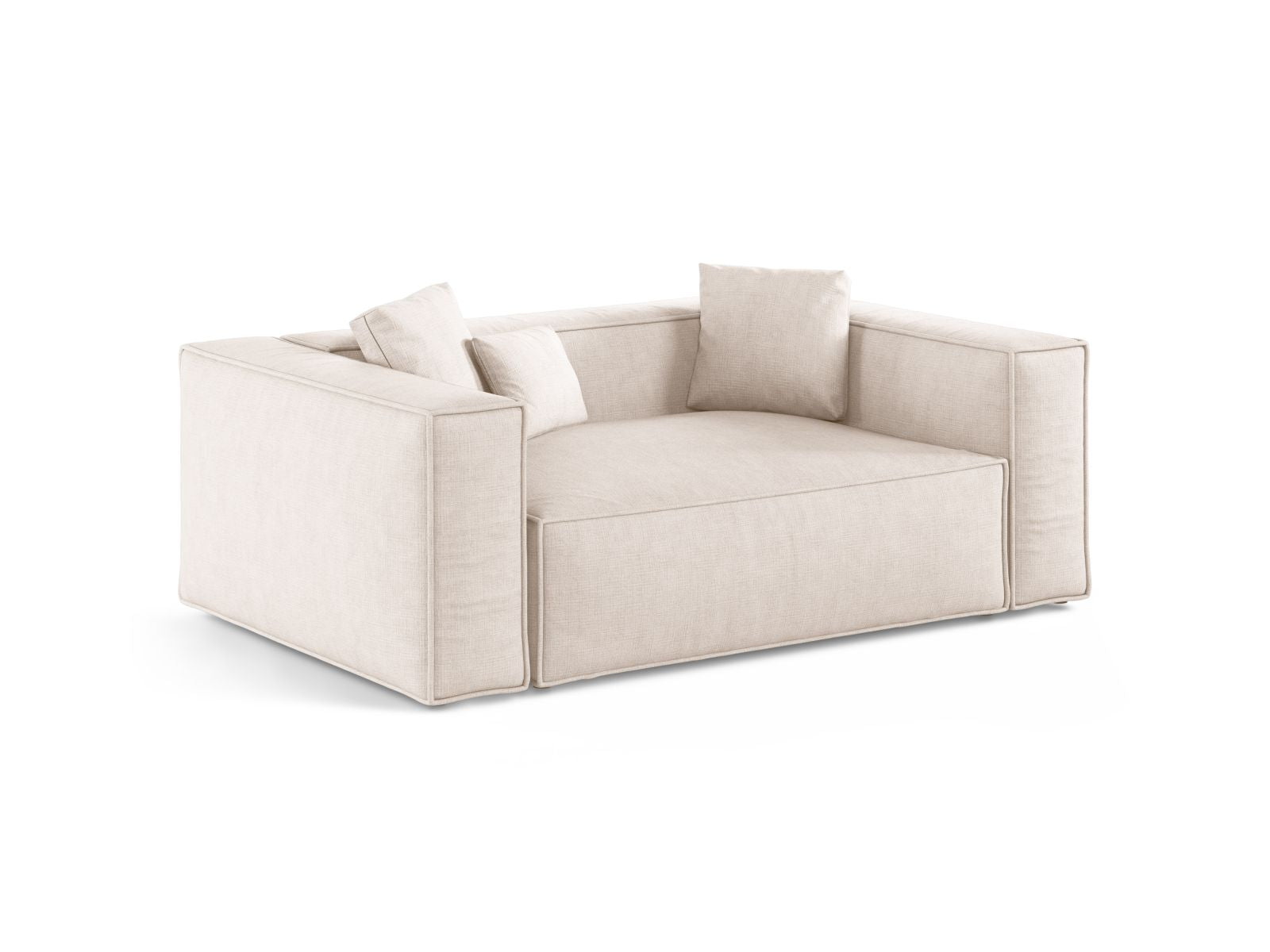 Beige 2-Sitzer Sofa Aveiro von Cosmopolitan Design, stilvolles und modernes Möbelstück für Ihr Wohnzimmer, erhältlich bei KAQTU Design AG.