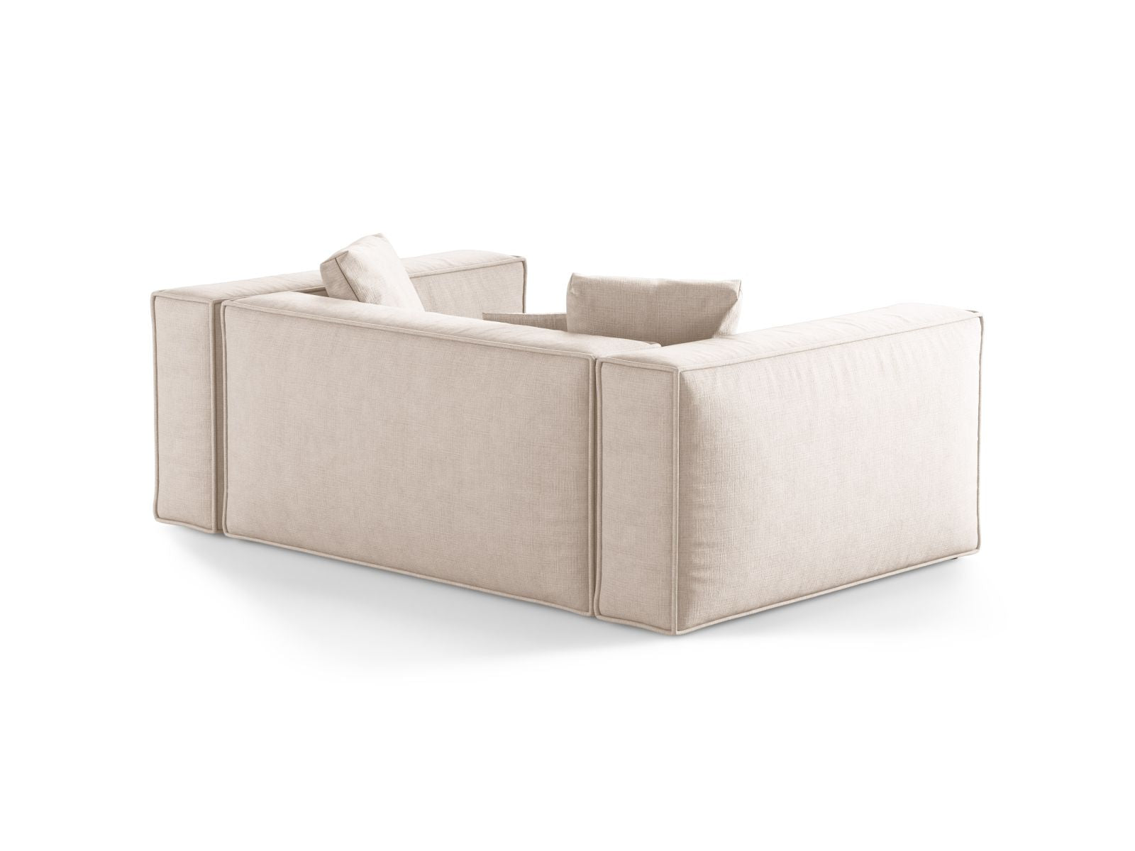 Modernes 2-Sitzer Sofa Aveiro in sanftem Beige, perfekt für entspannte Stunden und stilvolle Einrichtungsideen.