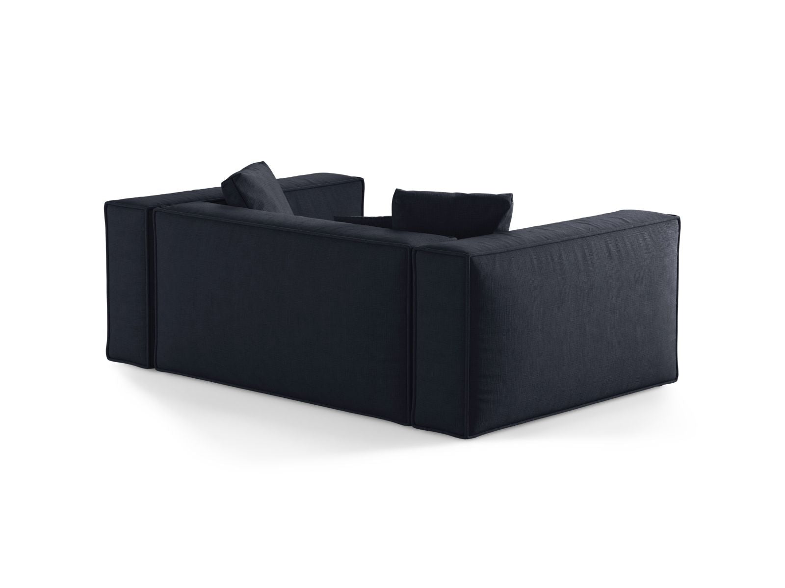 Elegantes 2-Sitzer Sofa Aveiro in tiefem Navy Blau, ideal für moderne Wohnkonzepte, entworfen von Cosmopolitan Design.