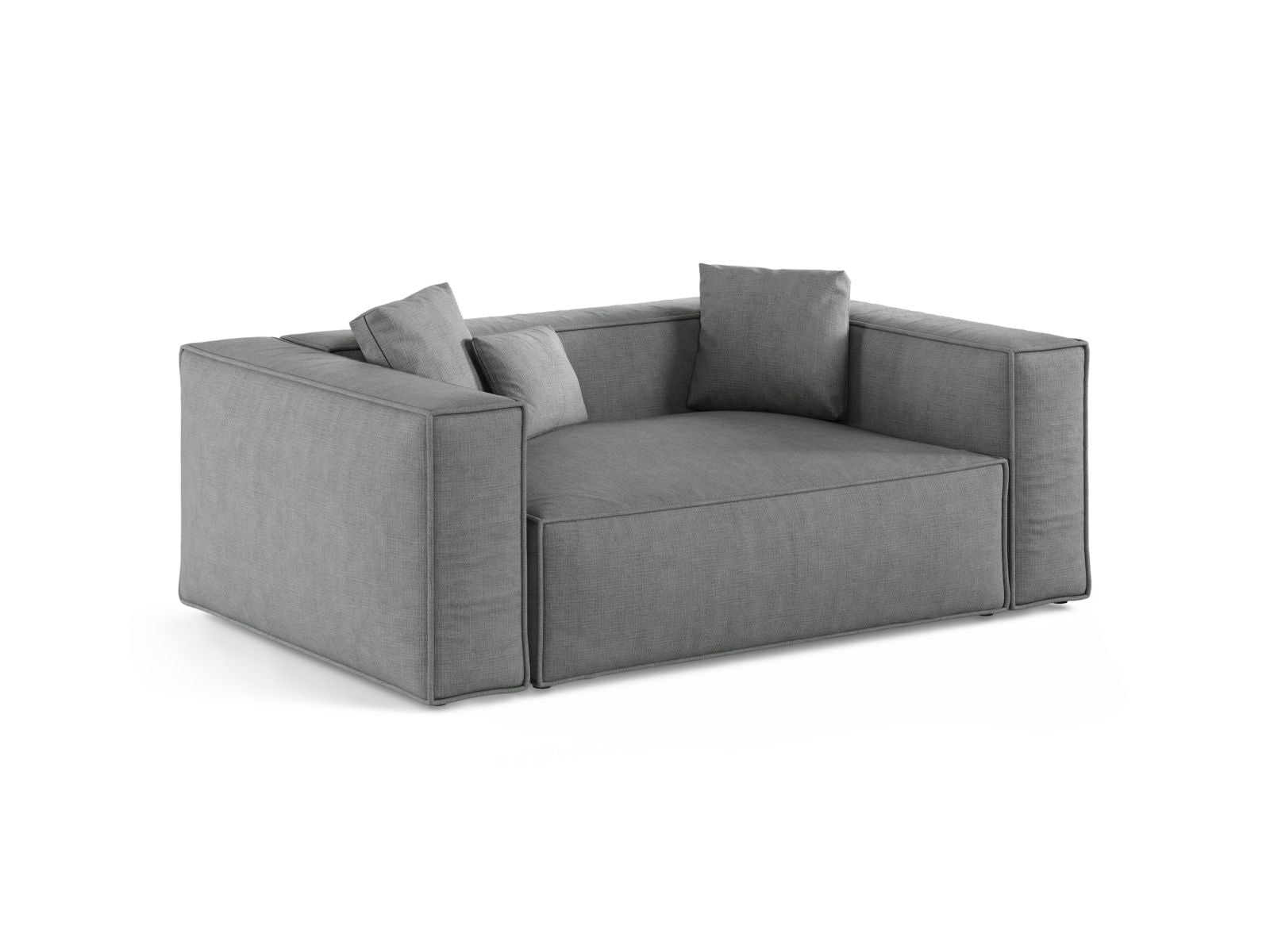 Elegantes 2-Sitzer Sofa Aveiro in stilvollem Grau, ideal für moderne Wohnräume, erhältlich bei KAQTU Design AG.