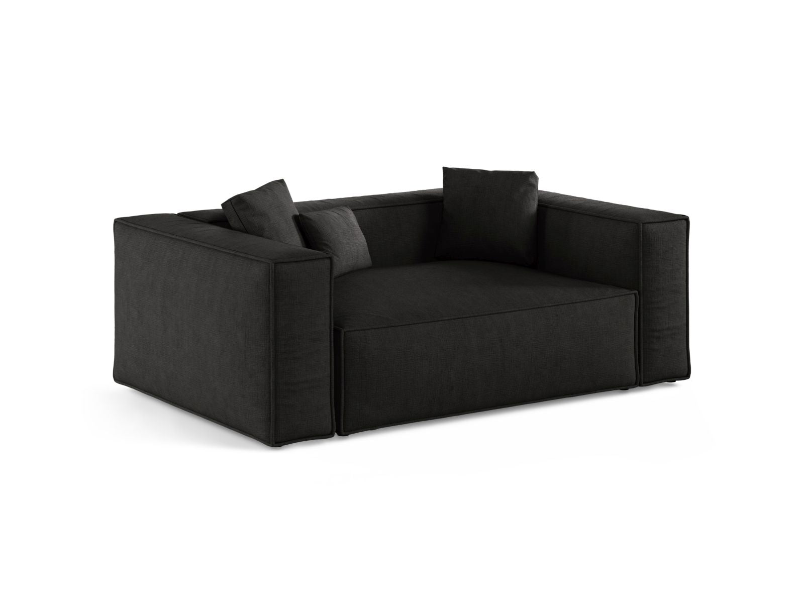 Elegantes 2-Sitzer Sofa Aveiro in stilvollem Schwarz, ideal für moderne Wohnräume, erhältlich bei KAQTU Design AG.