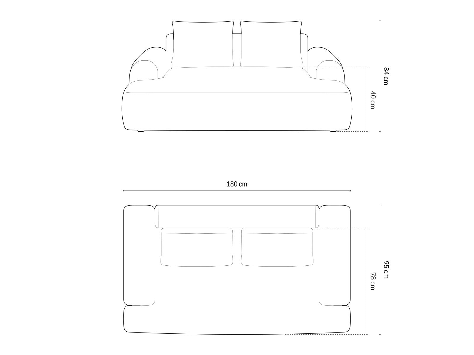 Modernes 2-Sitzer Sofa Calma in ansprechendem Blue Melange, perfekt für stilvolle Wohnzimmer und gemütliche Entspannung.