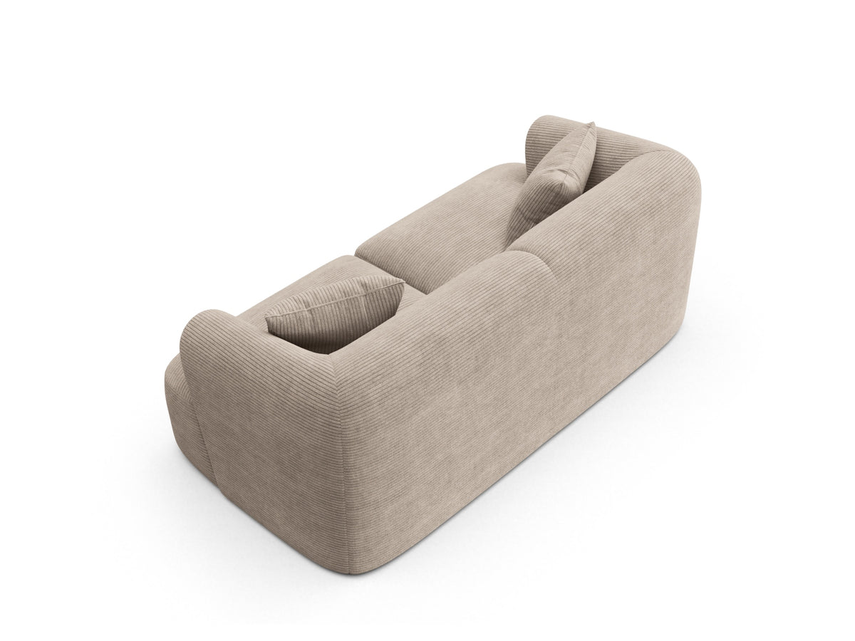 2-Sitzer Modular Sofa Campi mit Stoffbezug, weichen Polstern und schwarzen Kunststoffbeinen