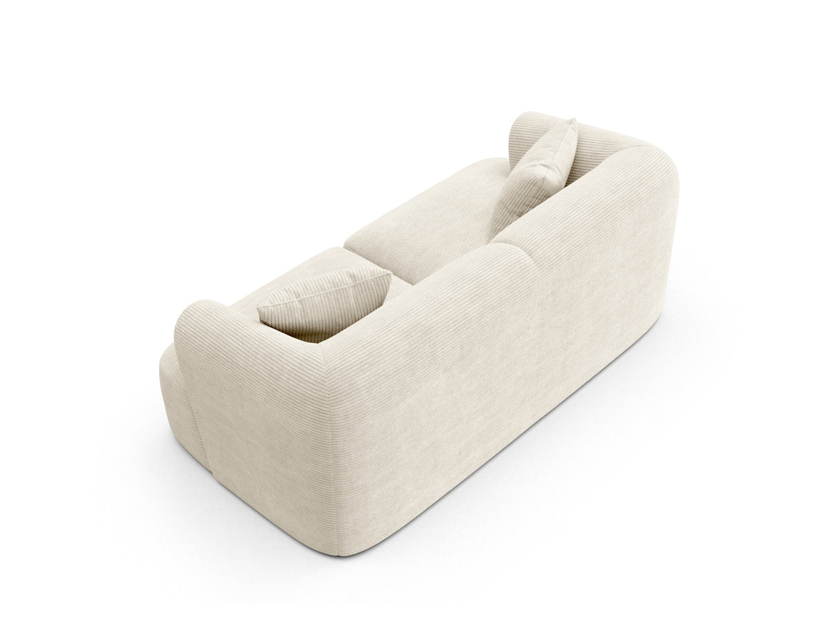 2-Sitzer Modular Sofa Campi mit Stoffbezug, weichen Polstern und schwarzen Kunststoffbeinen