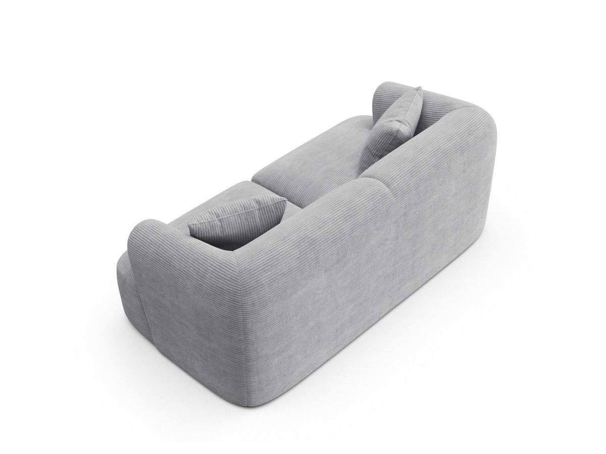 2-Sitzer Modular Sofa Campi mit Stoffbezug, weichen Polstern und schwarzen Kunststoffbeinen