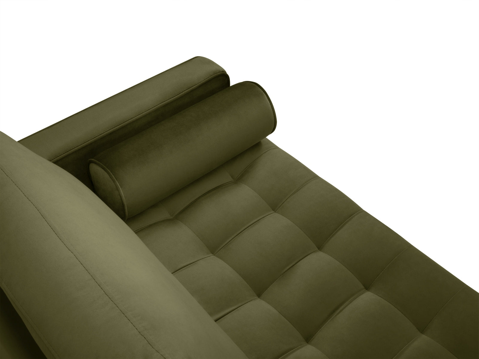 Elegantes 2-Sitzer Sofa Aspen in trendigem Grünton, ideal für stilvolle Wohnräume und entspannte Leseecken.