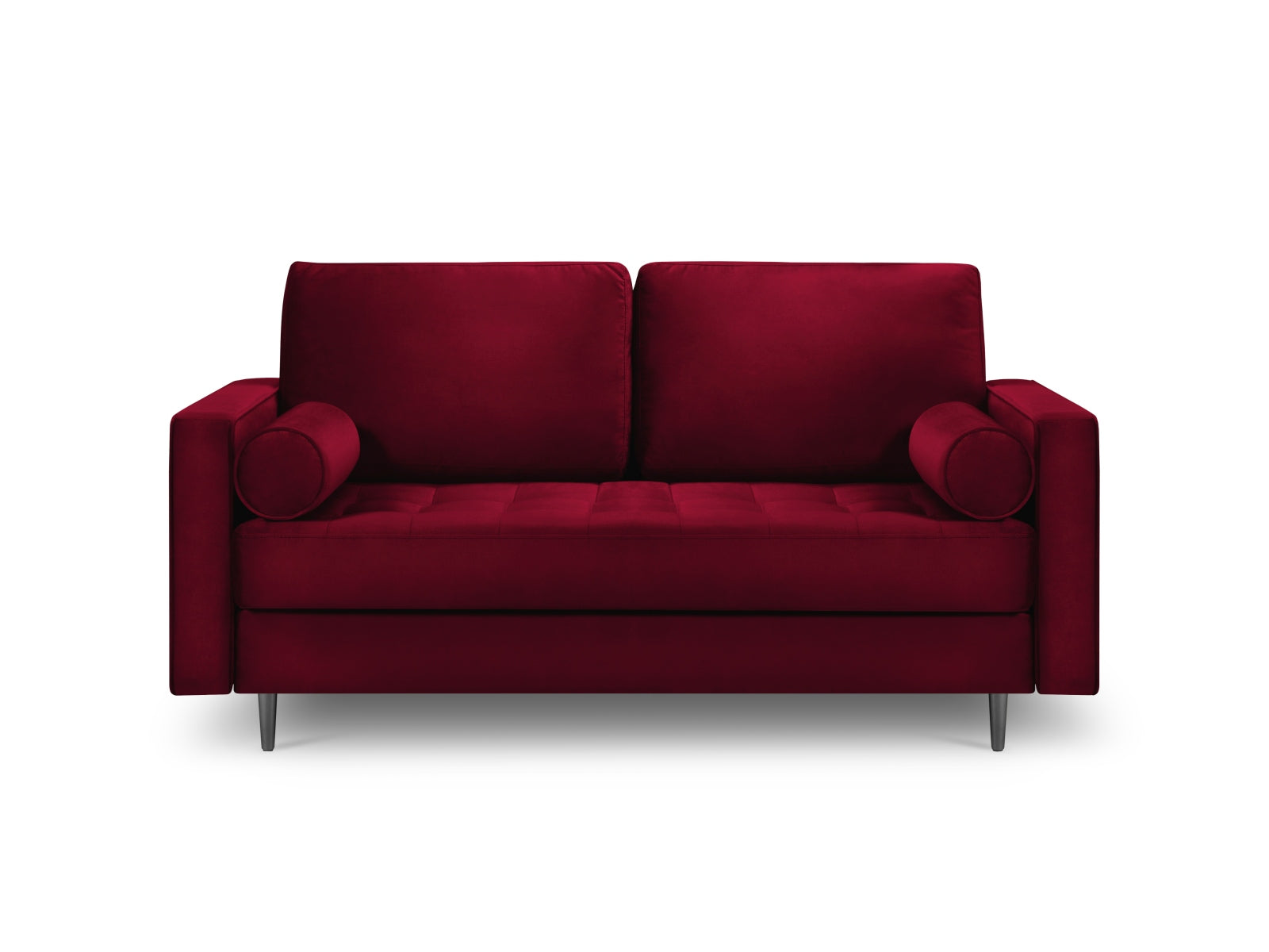 Stylisches 2-Sitzer Sofa Aspen in kräftigem Rot, perfekt für stilvolle Wohnräume und entspannte Stunden zu zweit.