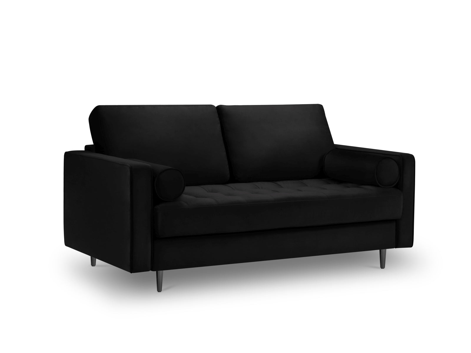 Elegantes 2-Sitzer Sofa Aspen in zeitlosem Schwarz, ideal für moderne Wohnräume, entworfen von Cosmopolitan Design.