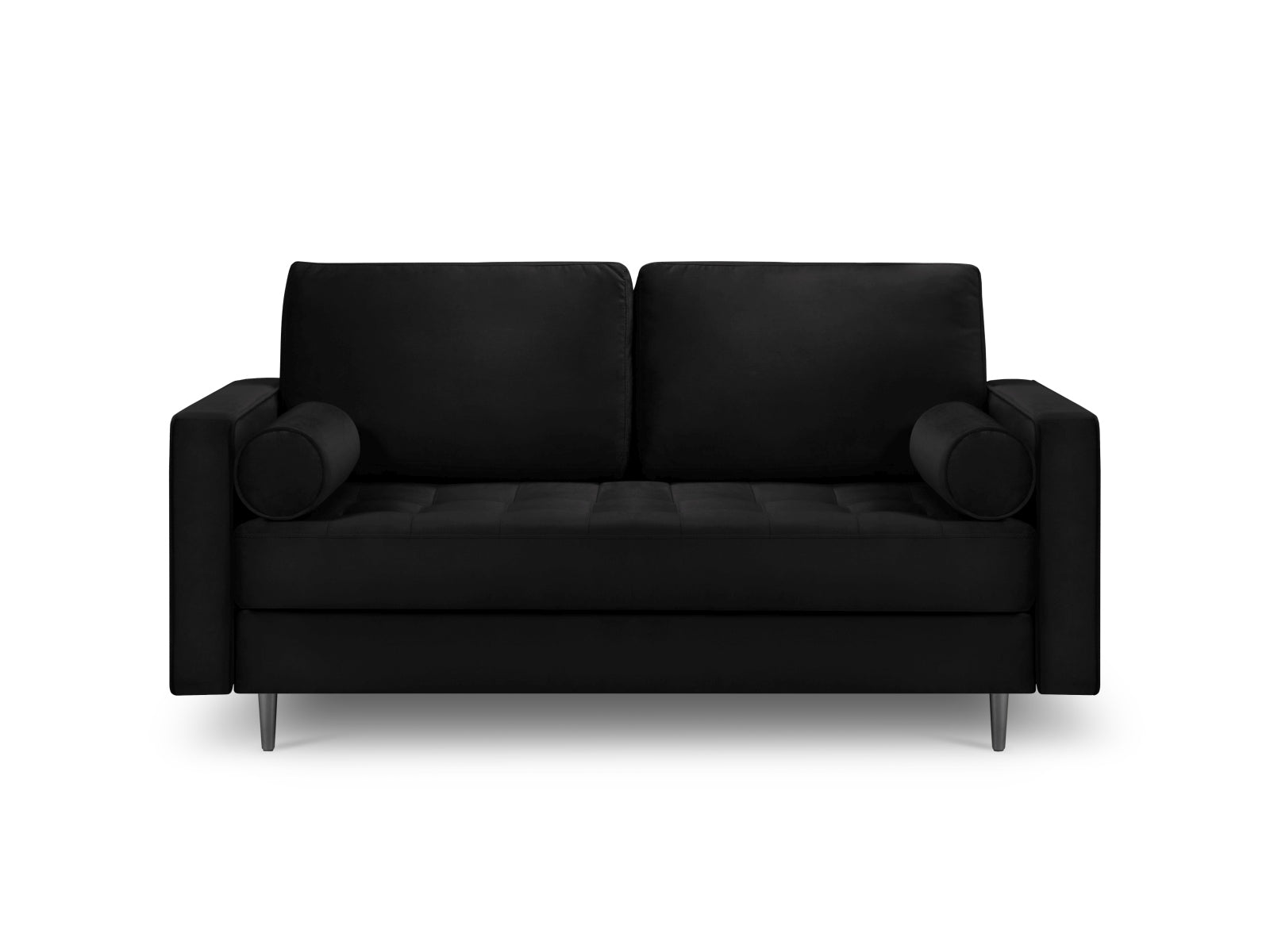 Stylisches 2-Sitzer Sofa Aspen in klassischem Schwarz, perfekt für zeitgemäße Interiors, designt von Cosmopolitan Design.
