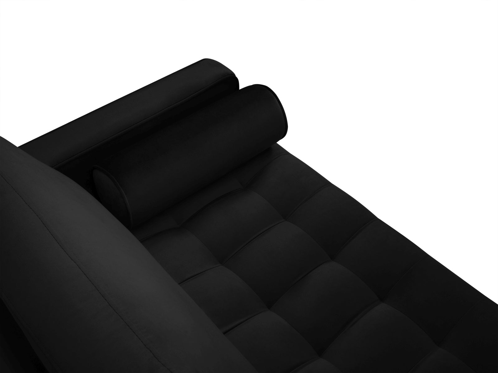 Stylisches 2-Sitzer Sofa Aspen in zeitlosem Schwarz, perfekt für stilvolle Interiors, entworfen von Cosmopolitan Design.