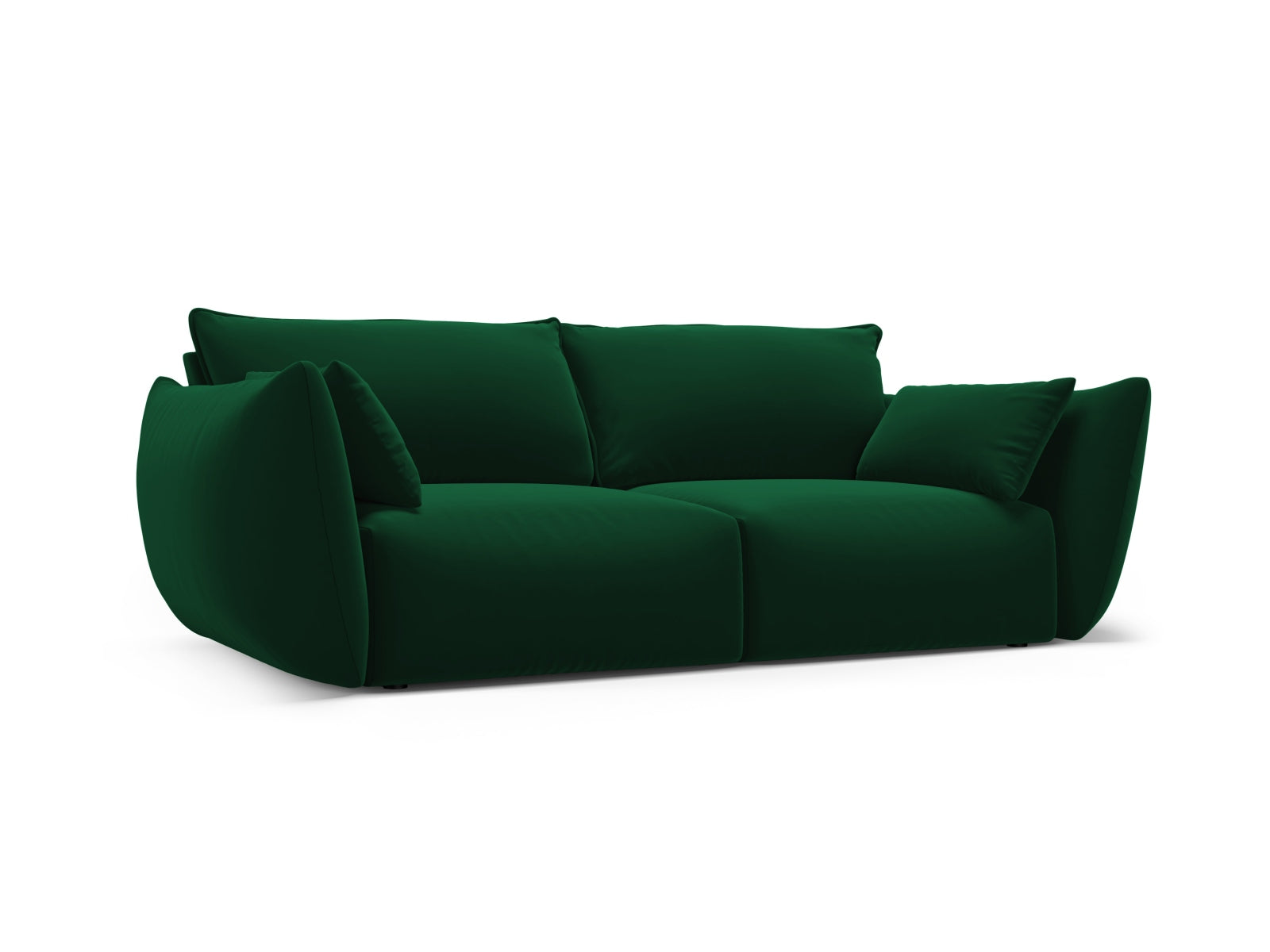 Elegantes 2-Sitzer Sofa Matera in edlem Flaschengrün, ideal für stilvolle Wohnräume, erhältlich bei KAQTU Design AG.