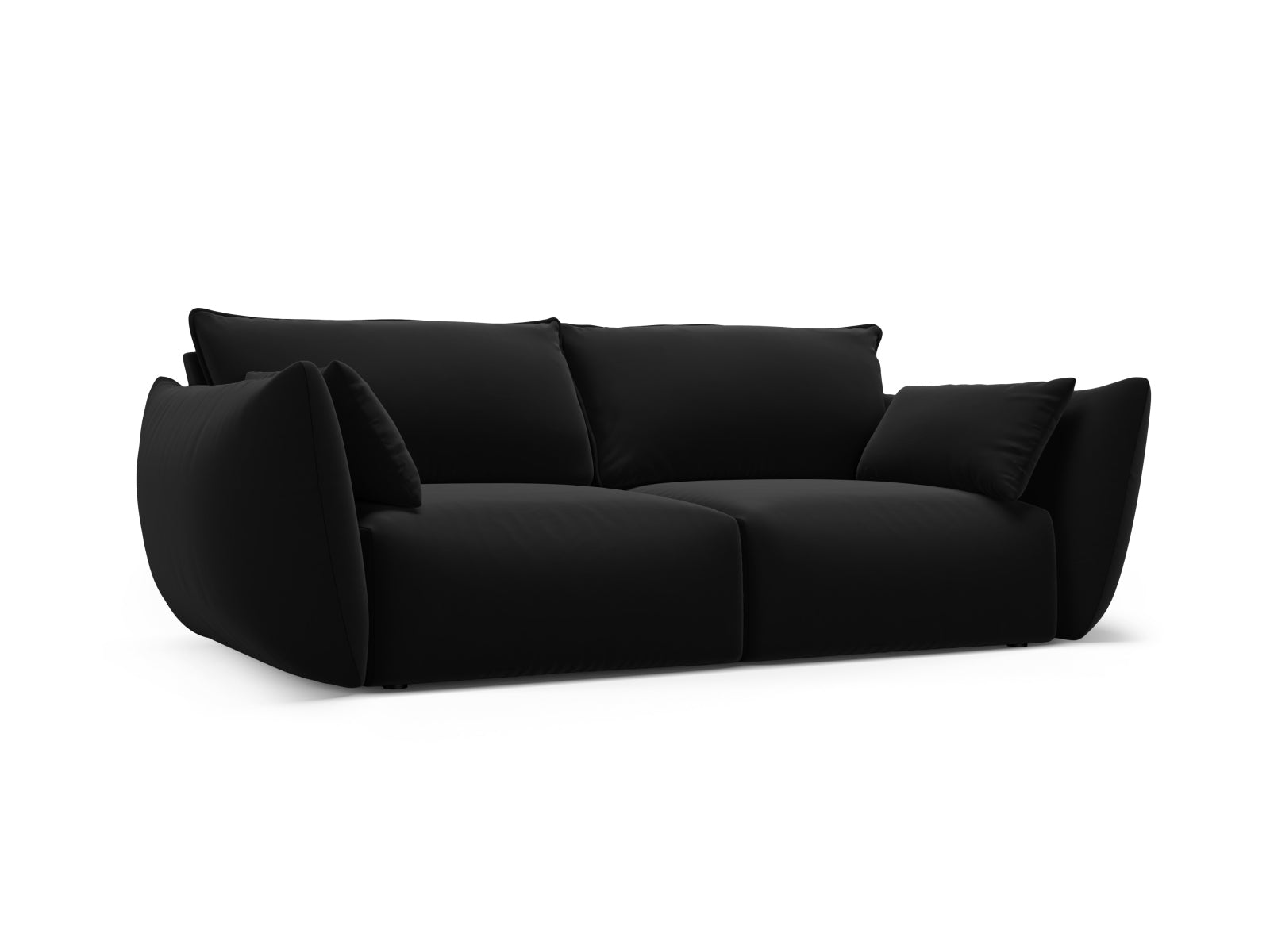 Elegantes 2-Sitzer Sofa Matera in stilvollem Schwarz, ideal für moderne Wohnräume, erhältlich bei KAQTU Design AG.