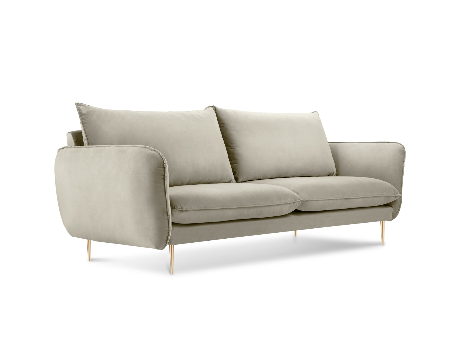 Vienna Velour Sofa 2 Sitzer 92cm in Beige/Gold präsentiert im Onlineshop von KAQTU Design AG. 2er Sofa ist von Cosmopolitan Design