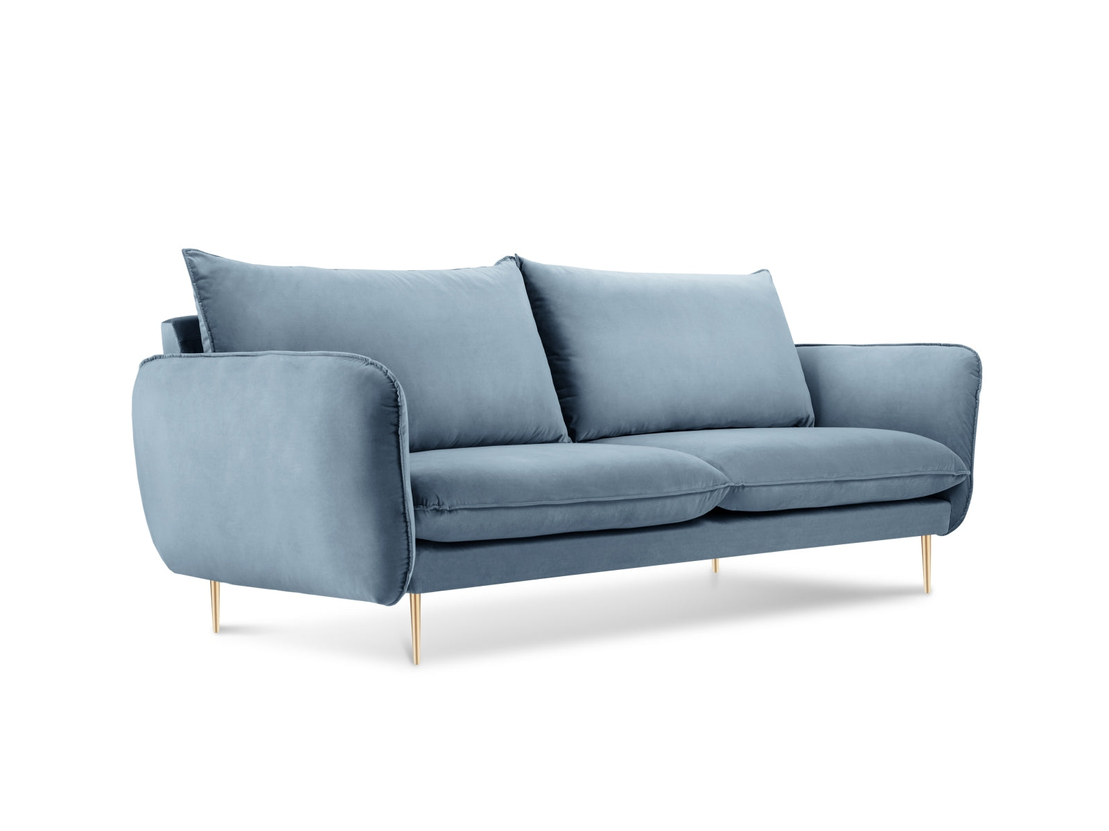 Vienna Velour Sofa 2 Sitzer 92cm in Blue/Gold präsentiert im Onlineshop von KAQTU Design AG. 2er Sofa ist von Cosmopolitan Design