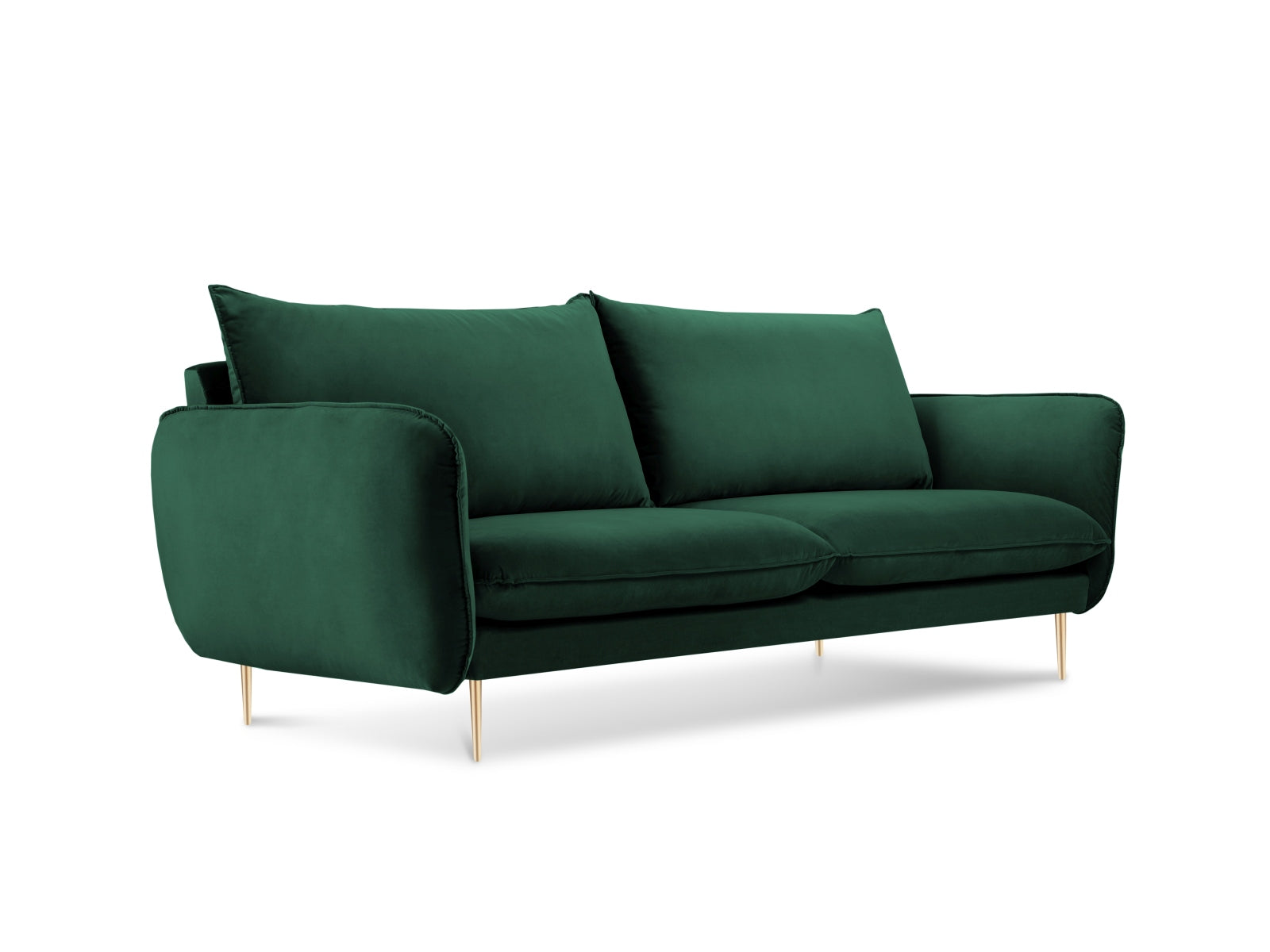 Vienna Velour Sofa 2 Sitzer 92cm in Bottle Green/Gold präsentiert im Onlineshop von KAQTU Design AG. 2er Sofa ist von Cosmopolitan Design