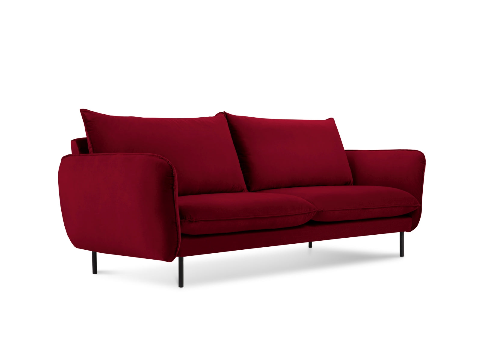 Vienna Velour Sofa 2 Sitzer 92cm in Red/Schwarz präsentiert im Onlineshop von KAQTU Design AG. 2er Sofa ist von Cosmopolitan Design