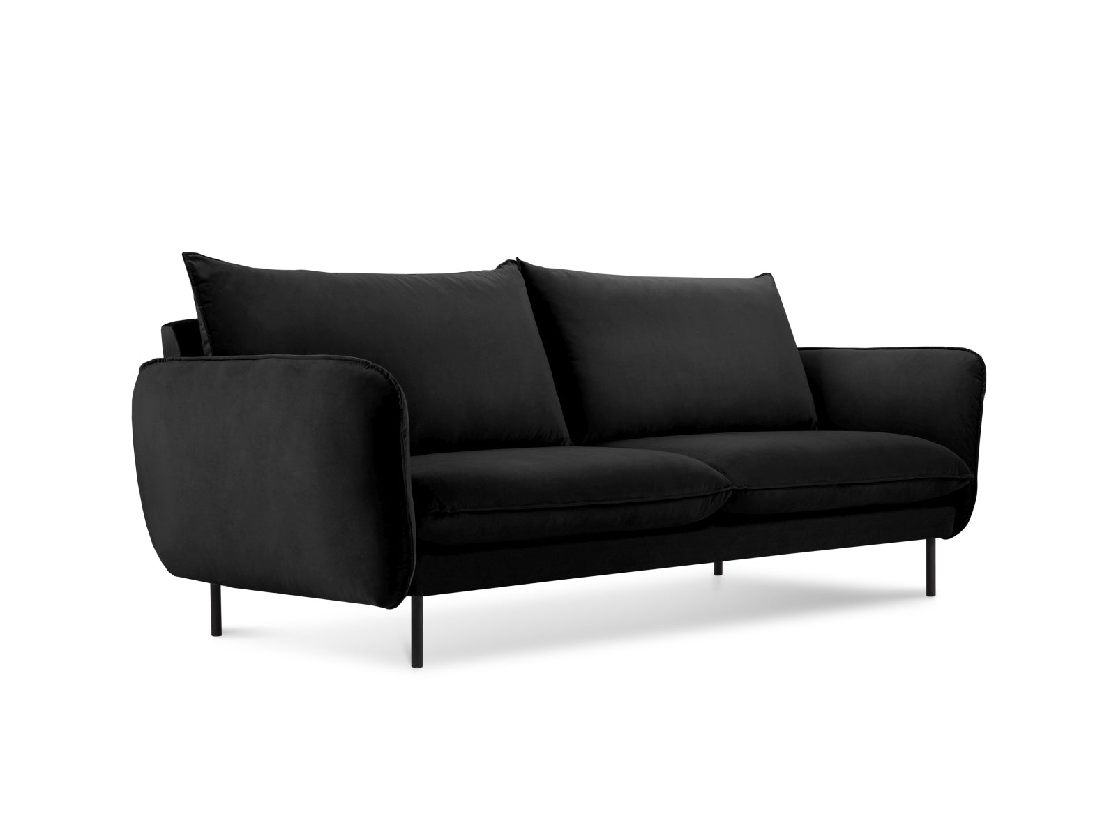Vienna Velour Sofa 2 Sitzer 92cm in Black/Schwarz präsentiert im Onlineshop von KAQTU Design AG. 2er Sofa ist von Cosmopolitan Design