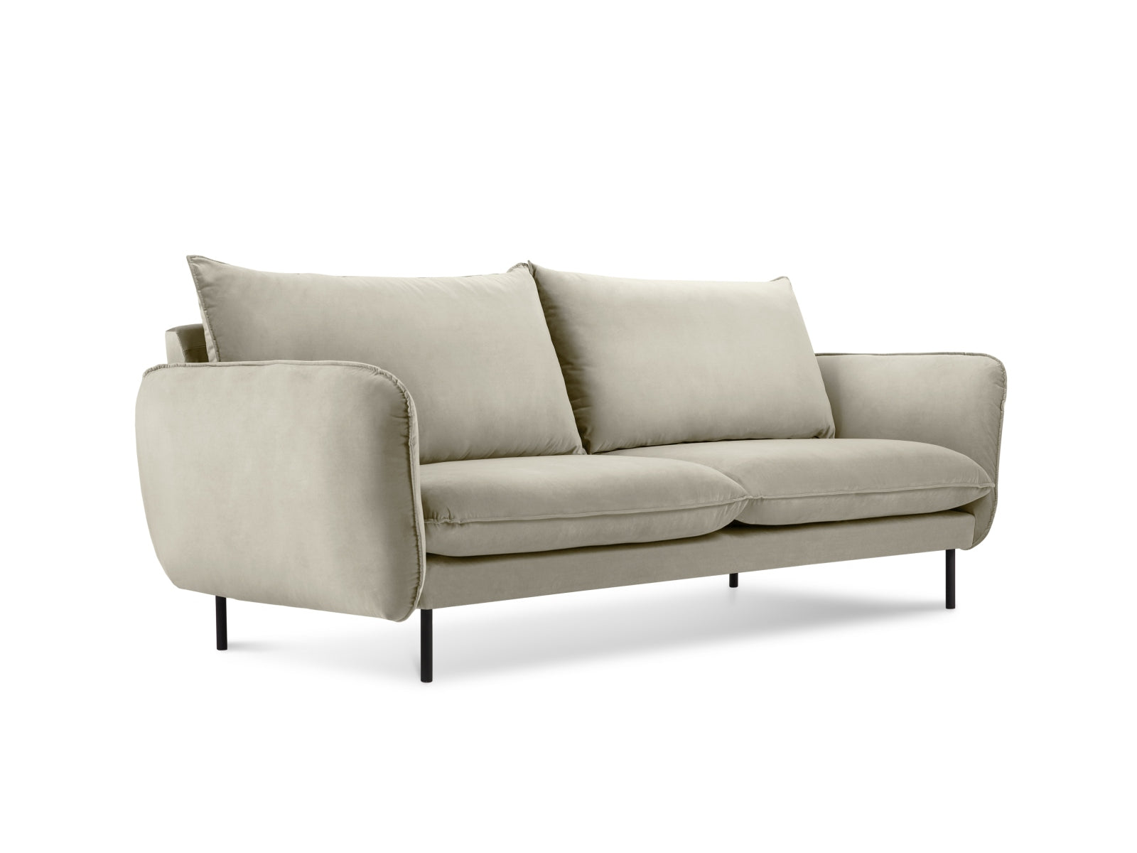 Vienna Velour Sofa 2 Sitzer 92cm in Beige/Schwarz präsentiert im Onlineshop von KAQTU Design AG. 2er Sofa ist von Cosmopolitan Design