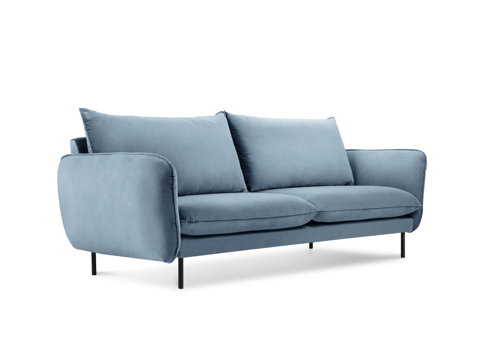 Vienna Velour Sofa 2 Sitzer 92cm in Blue/Schwarz präsentiert im Onlineshop von KAQTU Design AG. 2er Sofa ist von Cosmopolitan Design