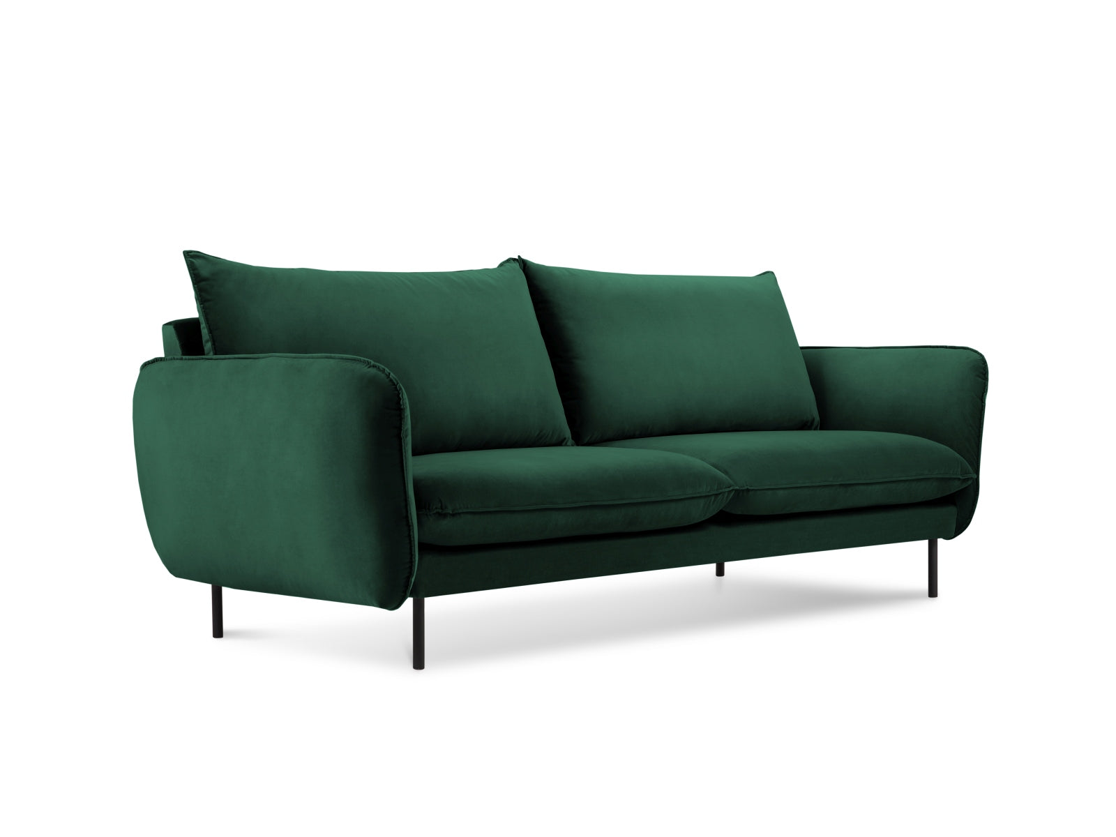 Vienna Velour Sofa 2 Sitzer 92cm in Bottle Green/Schwarz präsentiert im Onlineshop von KAQTU Design AG. 2er Sofa ist von Cosmopolitan Design