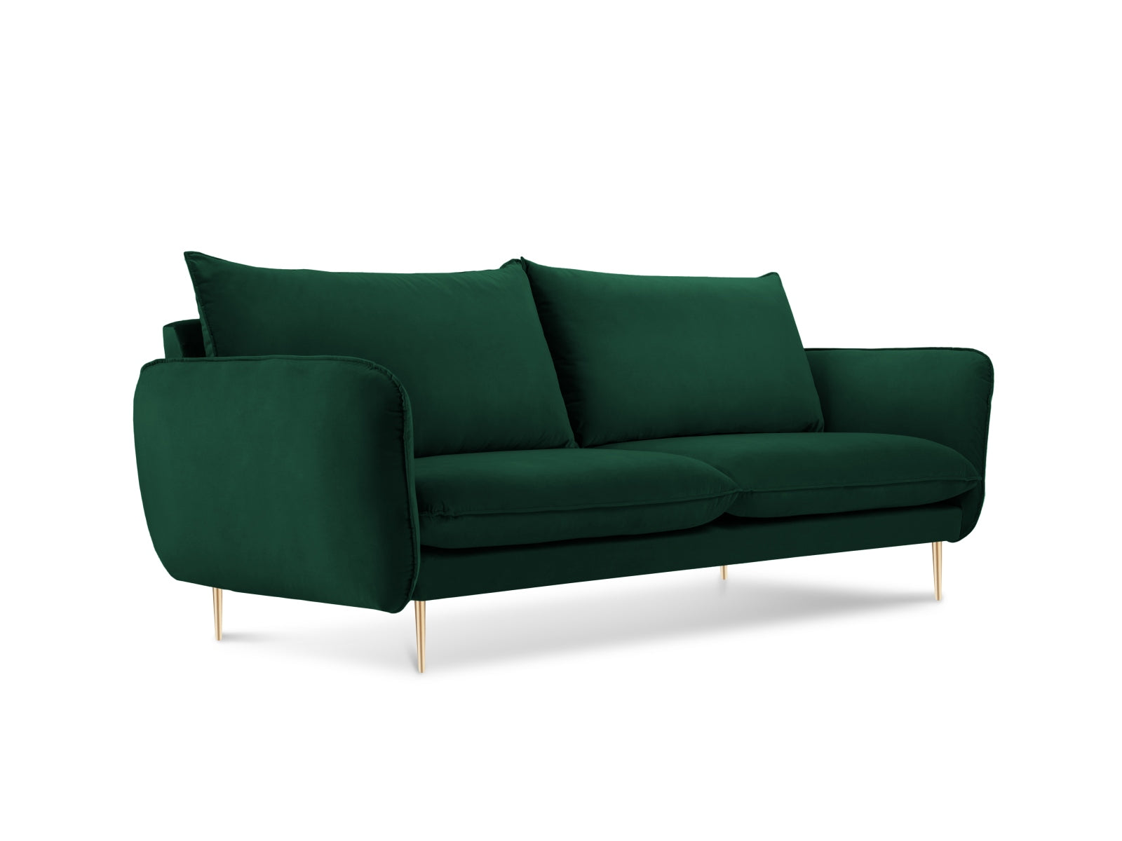 Vienna Velour Sofa 2 Sitzer 92cm in Bottle Green/Gold präsentiert im Onlineshop von KAQTU Design AG. 2er Sofa ist von Cosmopolitan Design