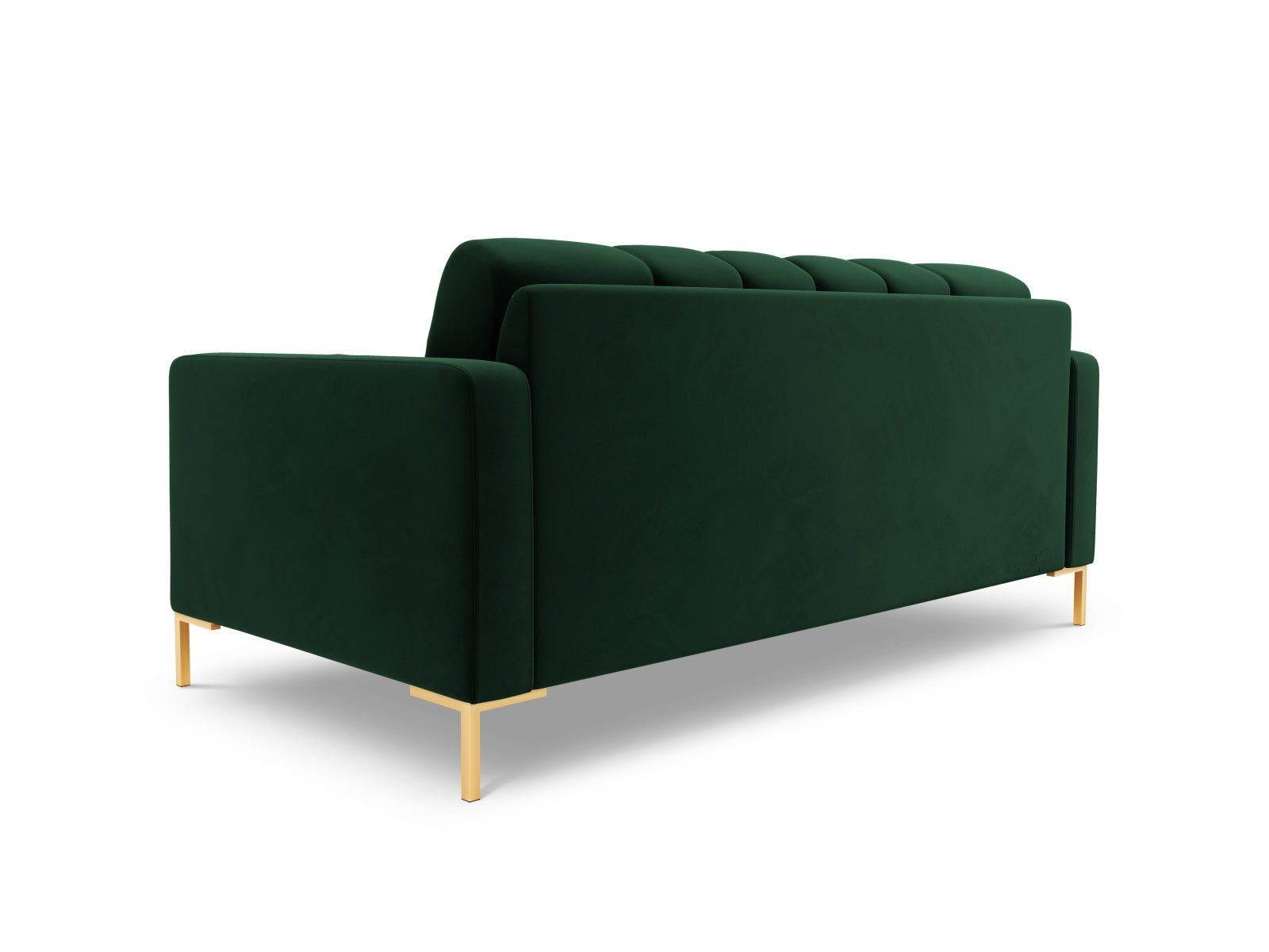 Elegantes 2-Sitzer Sofa Bali in edlem Bottle Green-Bluvel, ideal für stilvolle Wohnräume und entspannte Stunden zu zweit.
