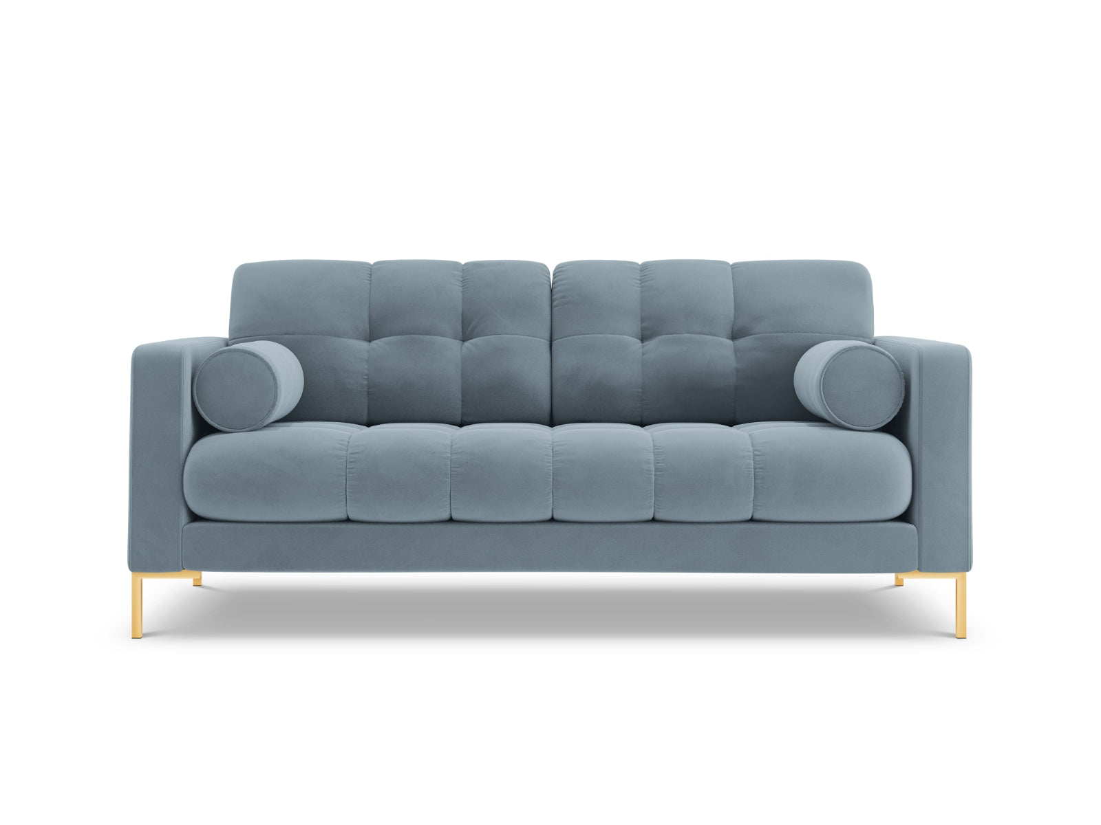 Modernes 2-Sitzer Sofa Bali in zartem Hellblau, perfekt für gemütliche Wohnzimmer. Hochwertige Verarbeitung und zeitgemäßes Design von Cosmopolitan Design.