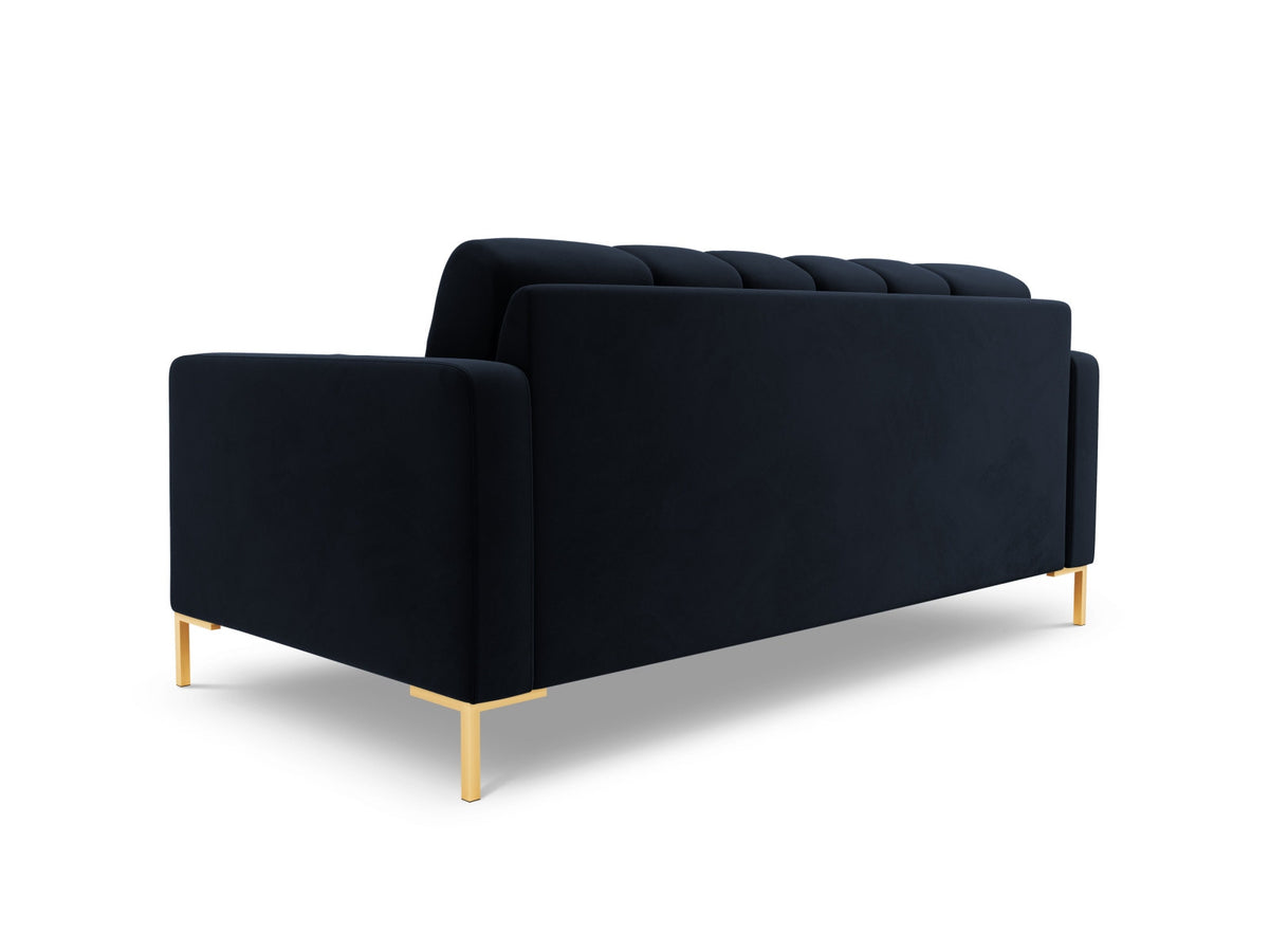 Zweisitziges Sofa Bali mit Stoffbezug, Dekokissen und schlanken Metallbeinen
