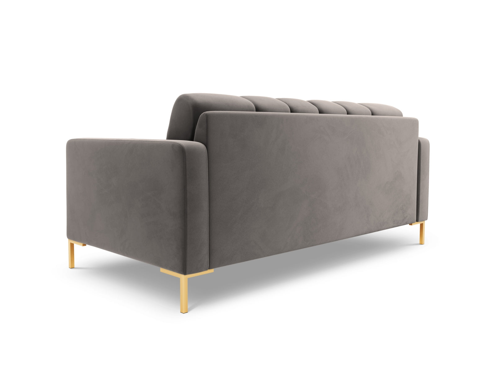 Elegantes 2-Sitzer Sofa Bali in sanftem Light Grey-Bluvel, ideal für stilvolle und einladende Wohnräume.