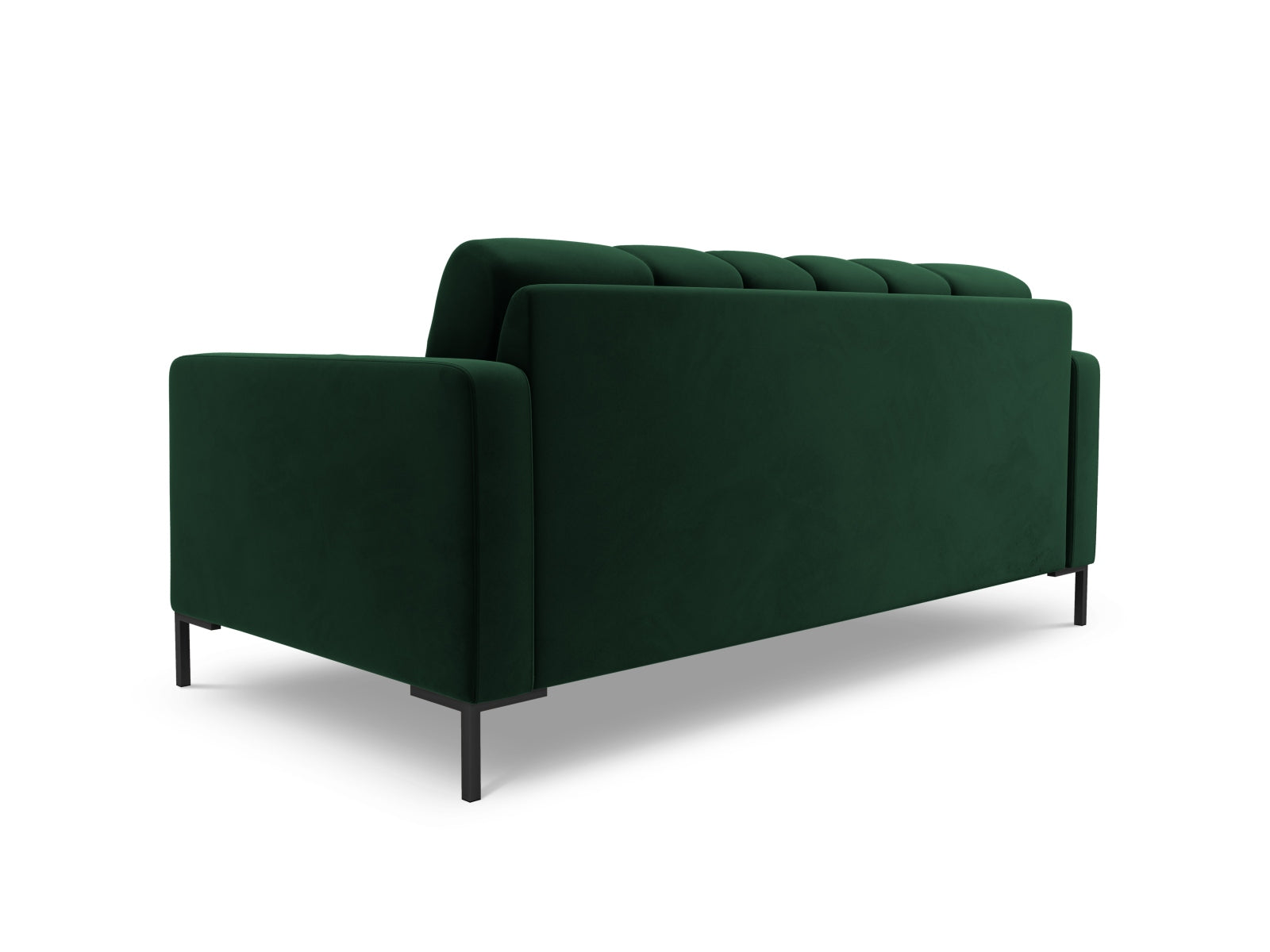 Elegantes 2-Sitzer Sofa Bali in edlem Bottle Green-Bluvel, ideal für stilvolle und komfortable Wohnräume.