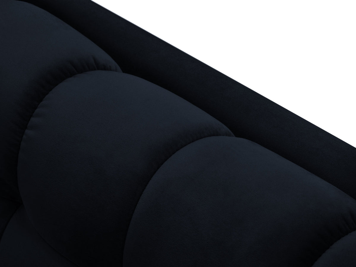 Zweisitziges Sofa Bali mit Stoffbezug, Dekokissen und schlanken Metallbeinen