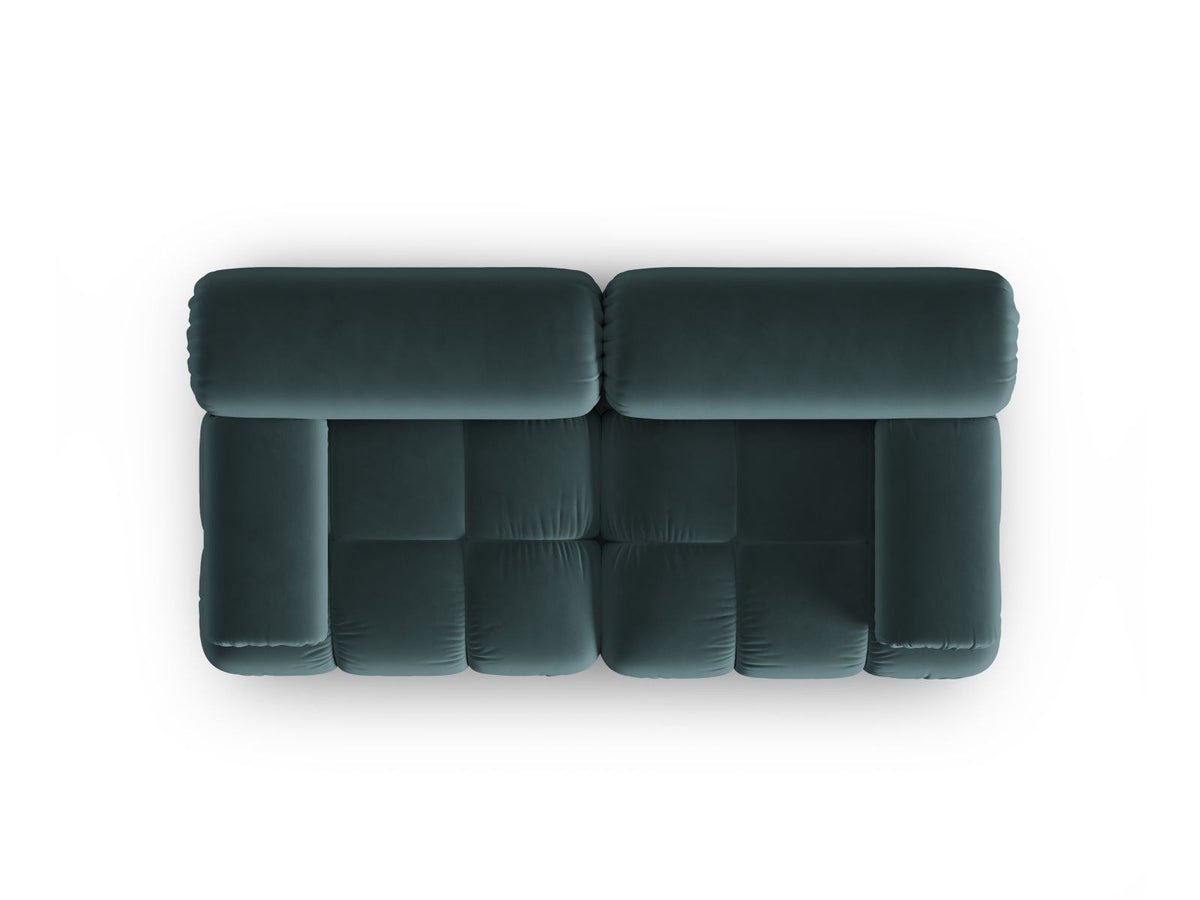 Cortina Samt-Modulsofa 2-Sitzer in Pink-Bluvel mit Samtbezug, Holzrahmen und schwarzen Kunststoffbeinen, modulares 2er Sofa