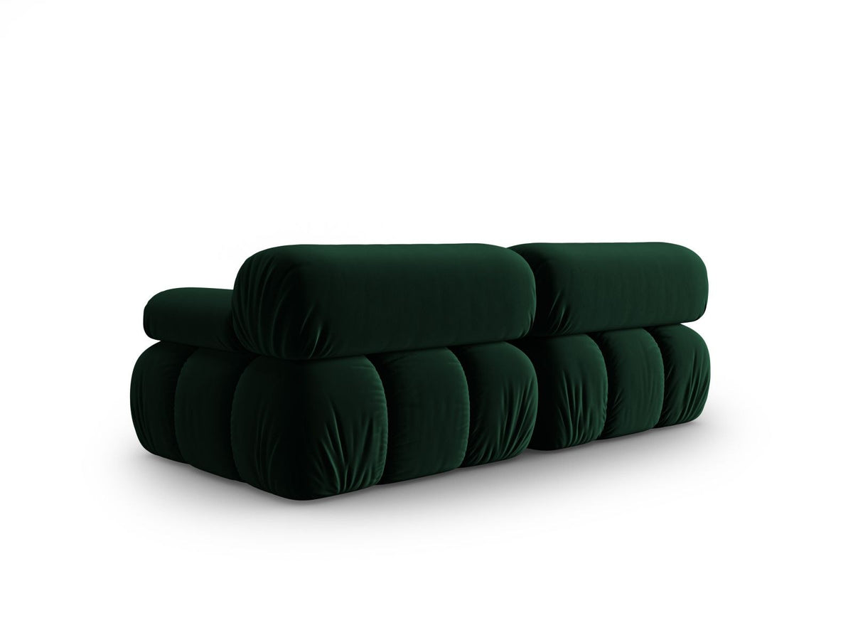 Cortina Samt-Modulsofa 2-Sitzer in Pink-Bluvel mit Samtbezug, Holzrahmen und schwarzen Kunststoffbeinen, modulares 2er Sofa