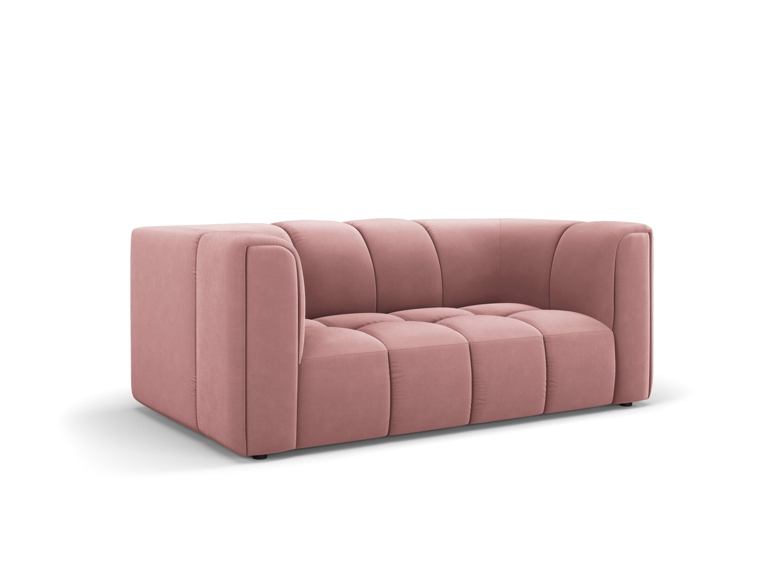Elegantes 2-Sitzer Sofa Moritz in stilvollem Pink-Bluvel, ideal für moderne Wohnräume, erhältlich bei KAQTU Design AG.