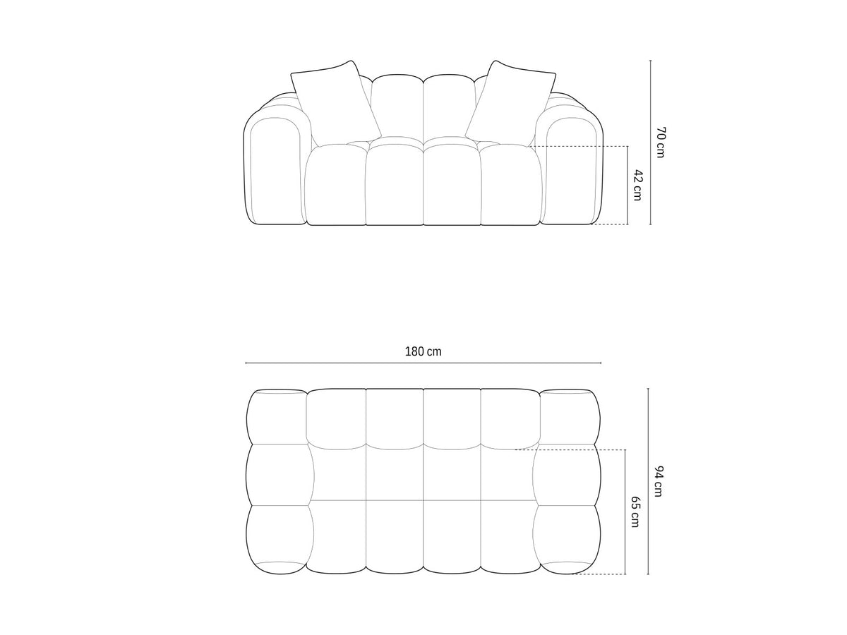 2-Sitzer Sofa Treno in Green-Bluvel präsentiert im Onlineshop von KAQTU Design AG. 2er Sofa ist von Cosmopolitan Design