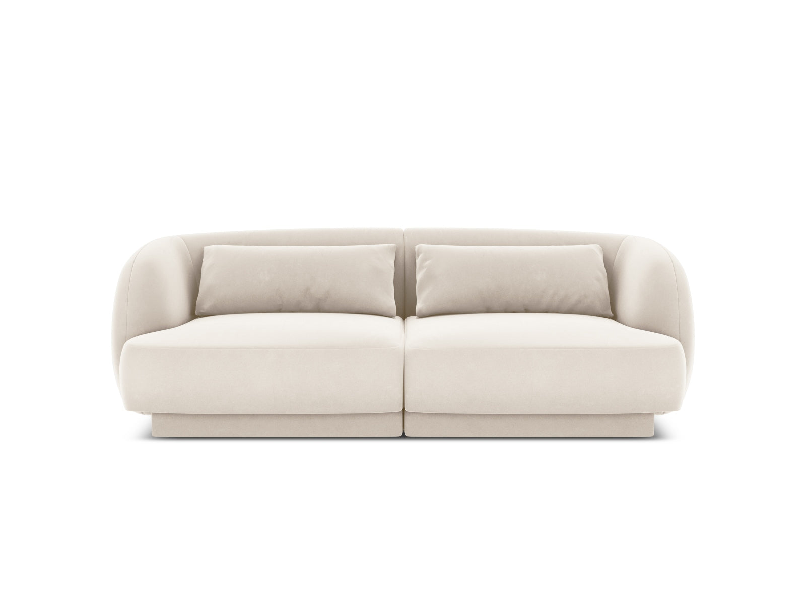 Tulum Velour Sofa 2 Sitzer 90cm in Light Beige-Bluvel präsentiert im Onlineshop von KAQTU Design AG. 2er Sofa ist von Cosmopolitan Design
