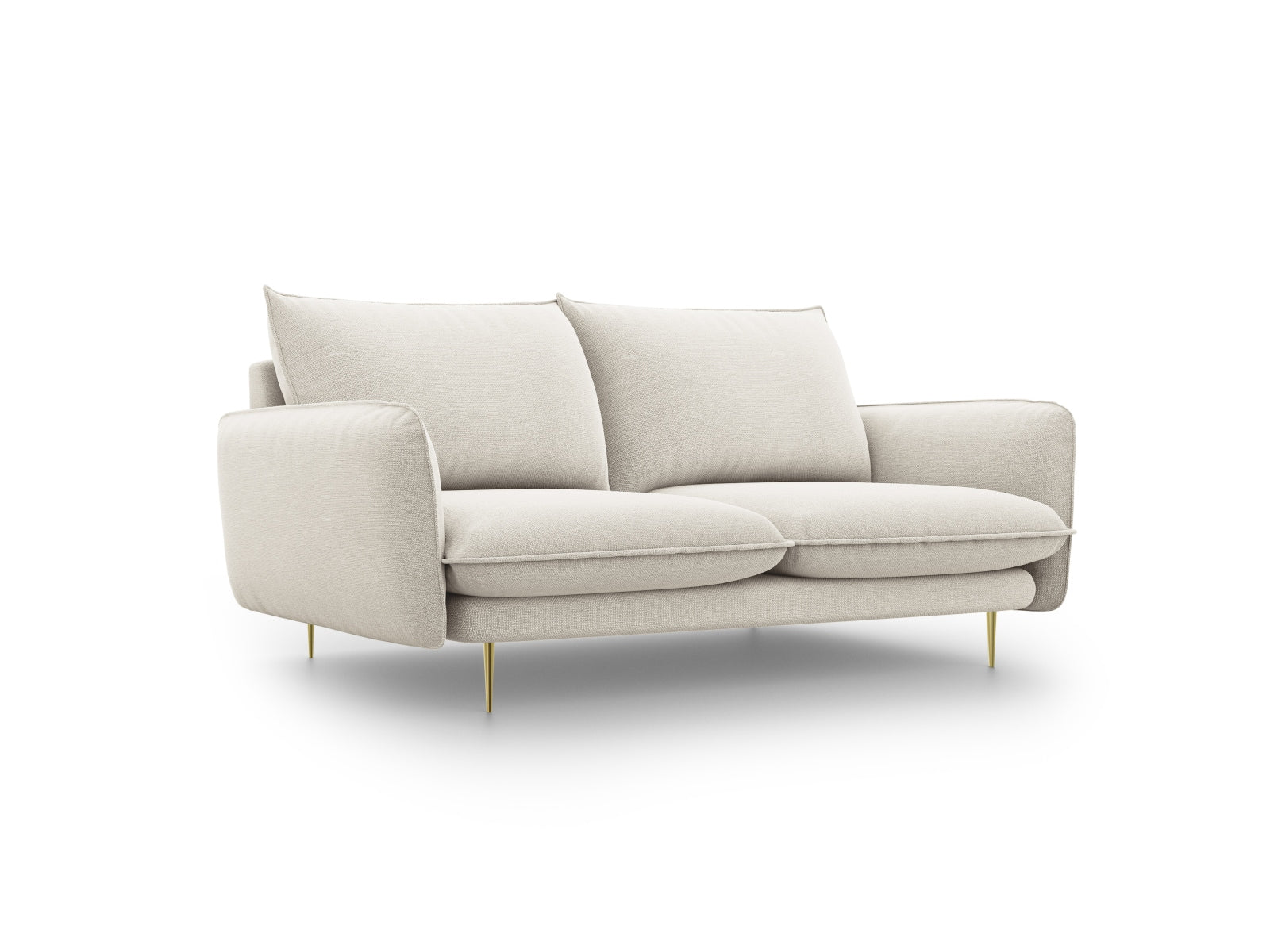 Vienna Sofa 2 Sitzer 92cm in Light Beige/Gold-Positano präsentiert im Onlineshop von KAQTU Design AG. 2er Sofa ist von Cosmopolitan Design