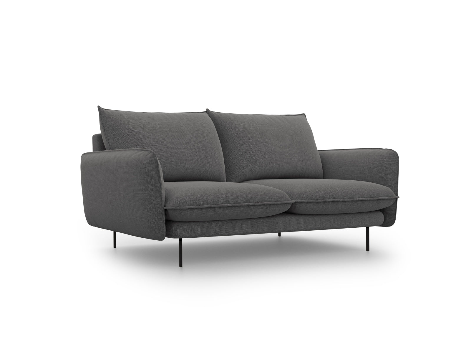 Vienna Sofa 2 Sitzer 92cm in Dark Grey/Schwarz-Positano präsentiert im Onlineshop von KAQTU Design AG. 2er Sofa ist von Cosmopolitan Design