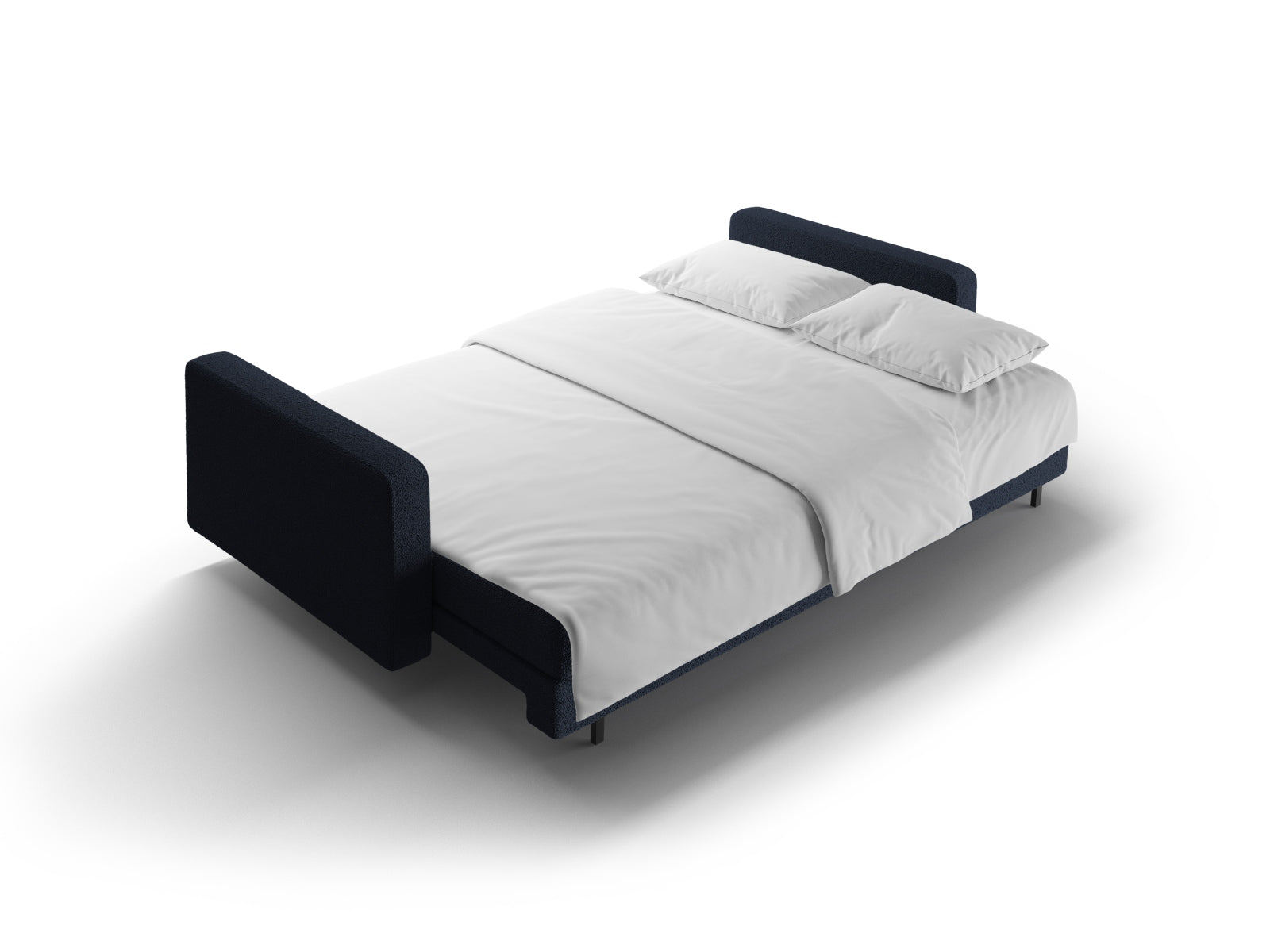 3-Sitzer Sofa Bali mit Schlaffunktion und Stauraum in Dark Blue-Baloo präsentiert im Onlineshop von KAQTU Design AG. Bettsofa ist von Cosmopolitan Design