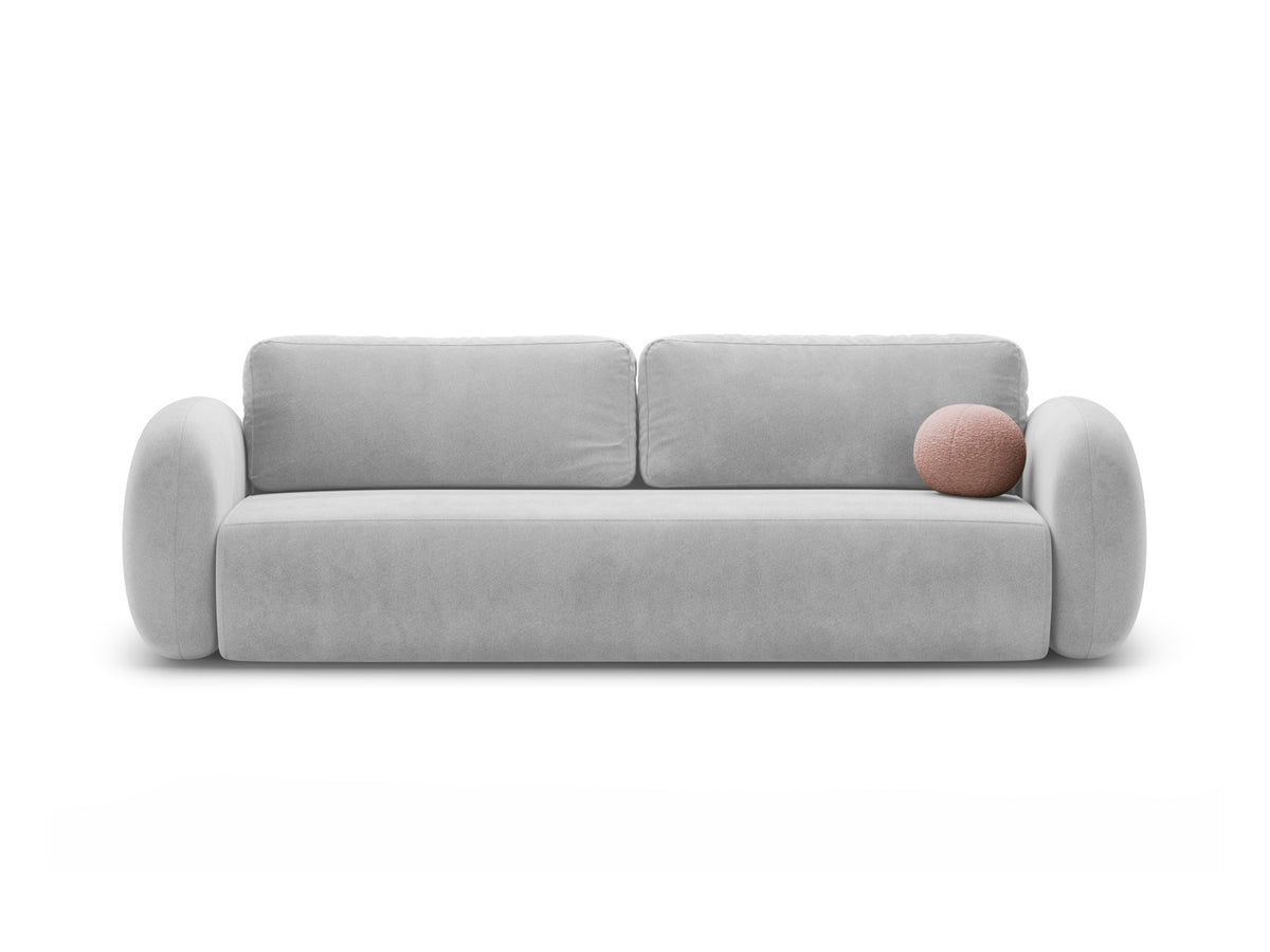 Tonale Velour Sofa mit Schlaffunktion und Stauraum 3 Sitzer in Grey-Magic Velvet präsentiert im Onlineshop von KAQTU Design AG. Bettsofa ist von Cosmopolitan Design