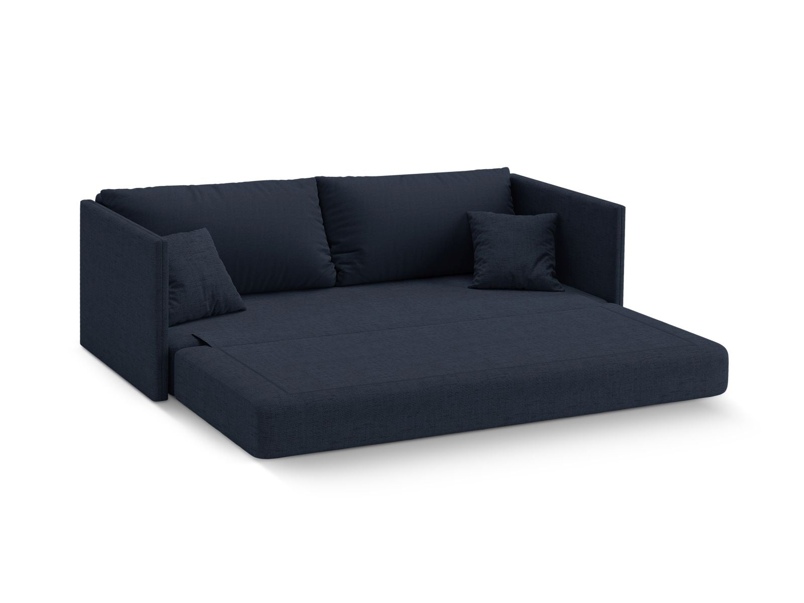 Elegantes 3-Sitzer Sofa Shannon in Royal Blue, ideal für stilvolle Wohnräume und als praktische Schlaflösung für Übernachtungsgäste.