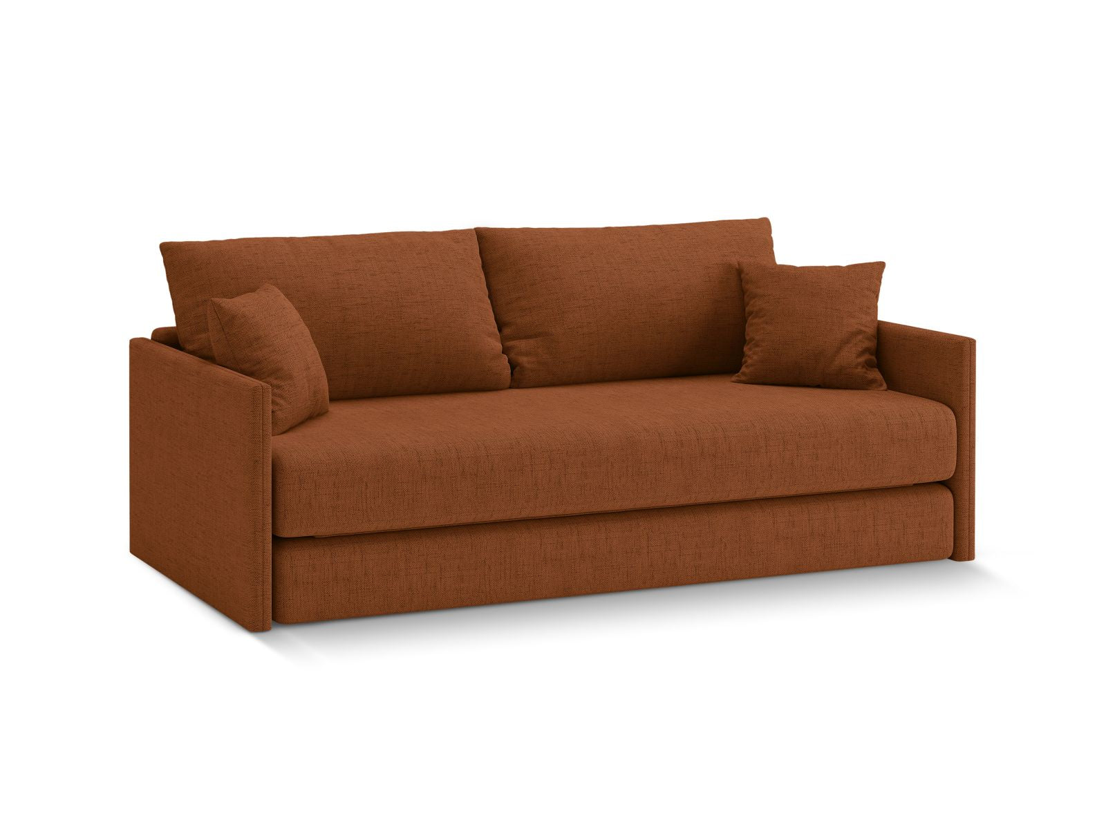 Elegantes 3-Sitzer Sofa Shannon in Brick-Moly, ideal für Wohnräume und als Schlafgelegenheit, von Cosmopolitan Design.