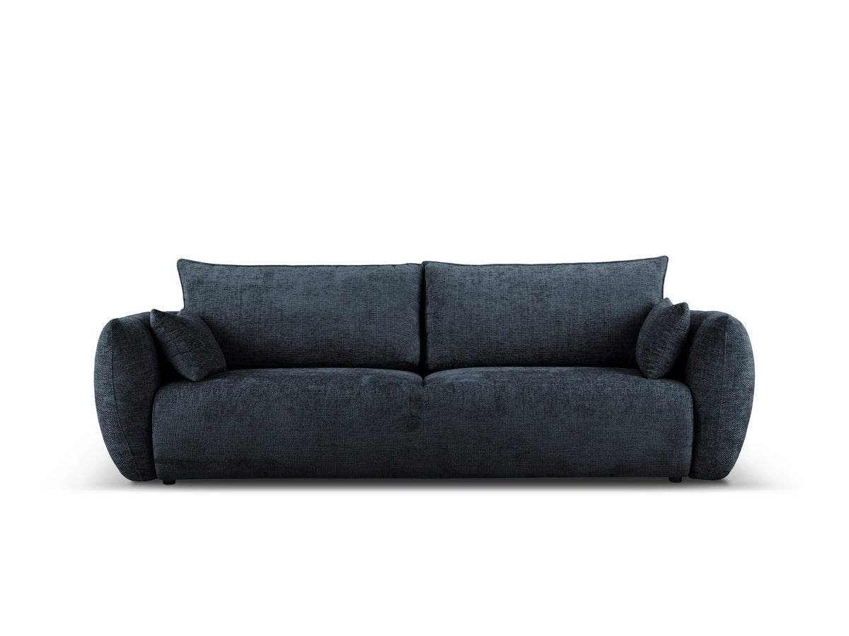Bettsofa Matera von Cosmopolitan Design, 3-Sitzer mit Stoffbezug und schwarzen Kunststoffbeinen